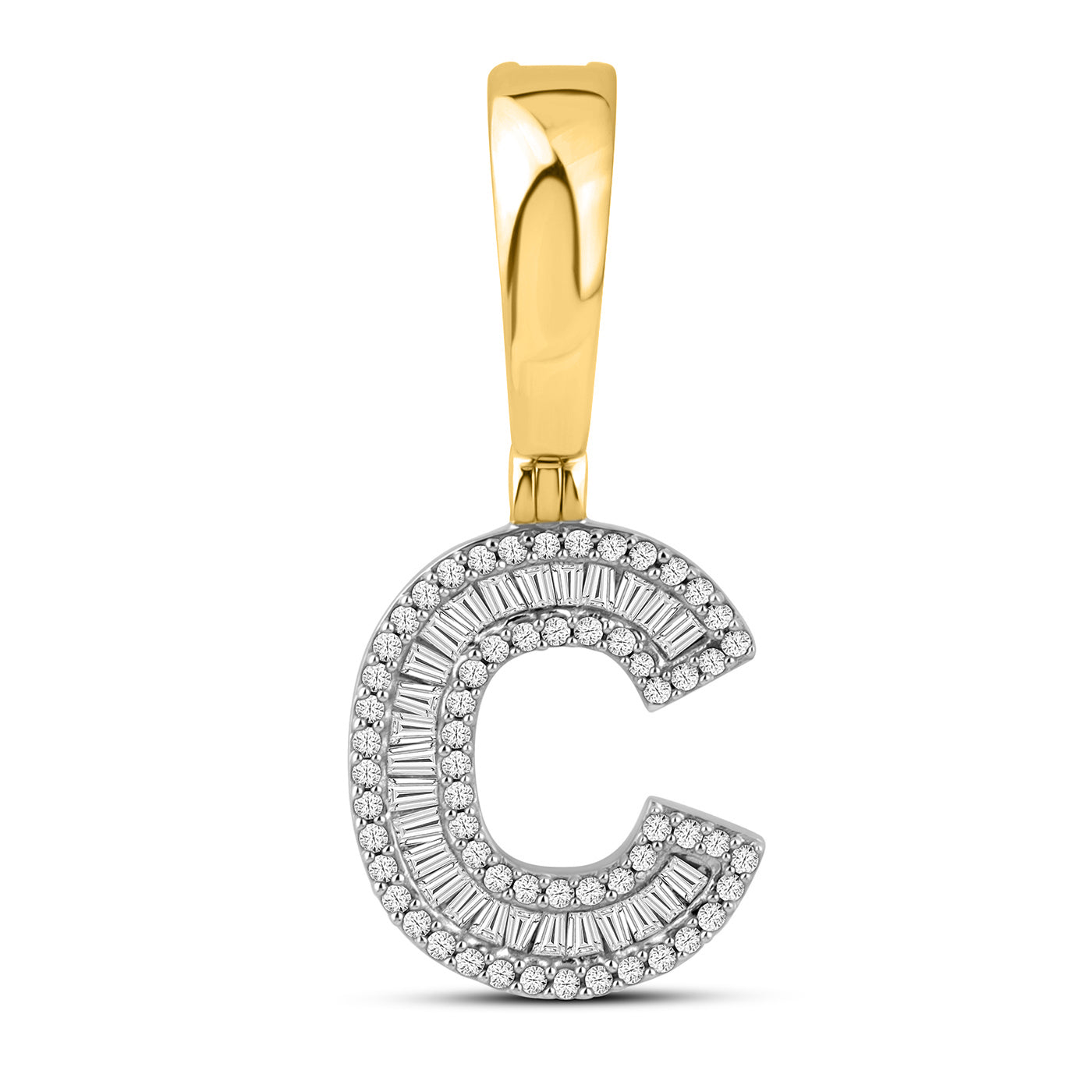 10kt yellow gold 0.38 ctw Diamond Initial C Charm