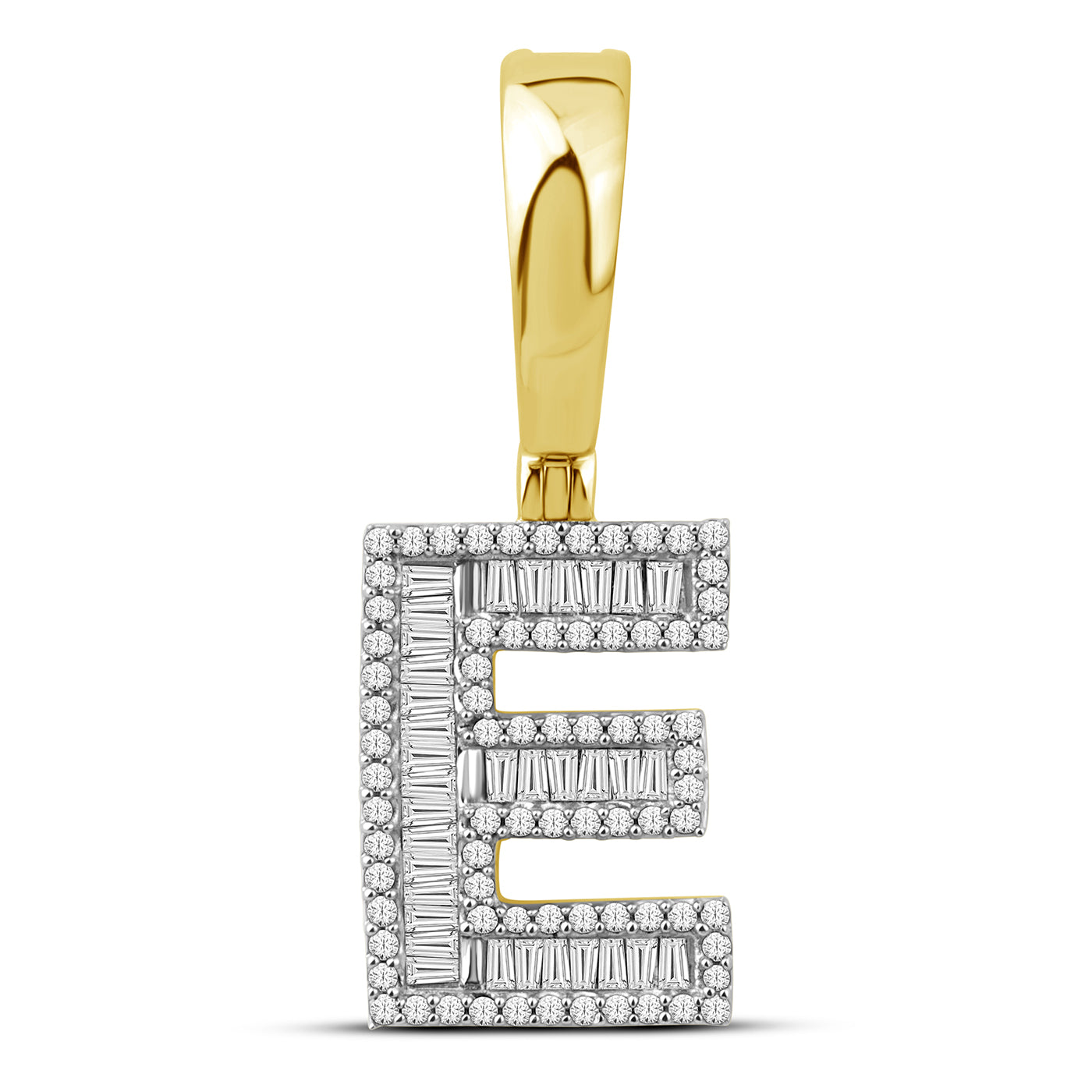 10kt yellow gold 0.48ctw Diamond Initial E Charm