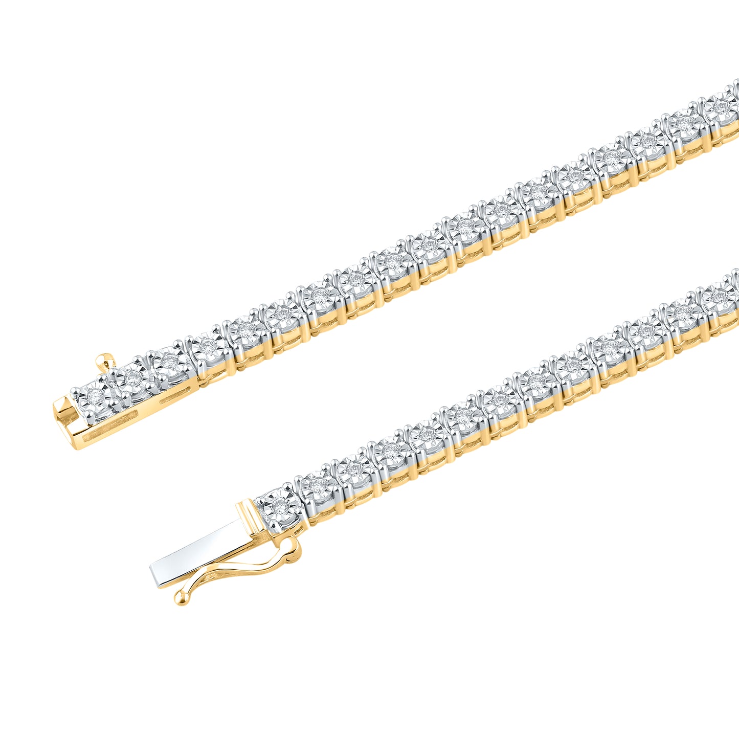 10kt yellow gold 1.34ctw Diamond Tennis necklace