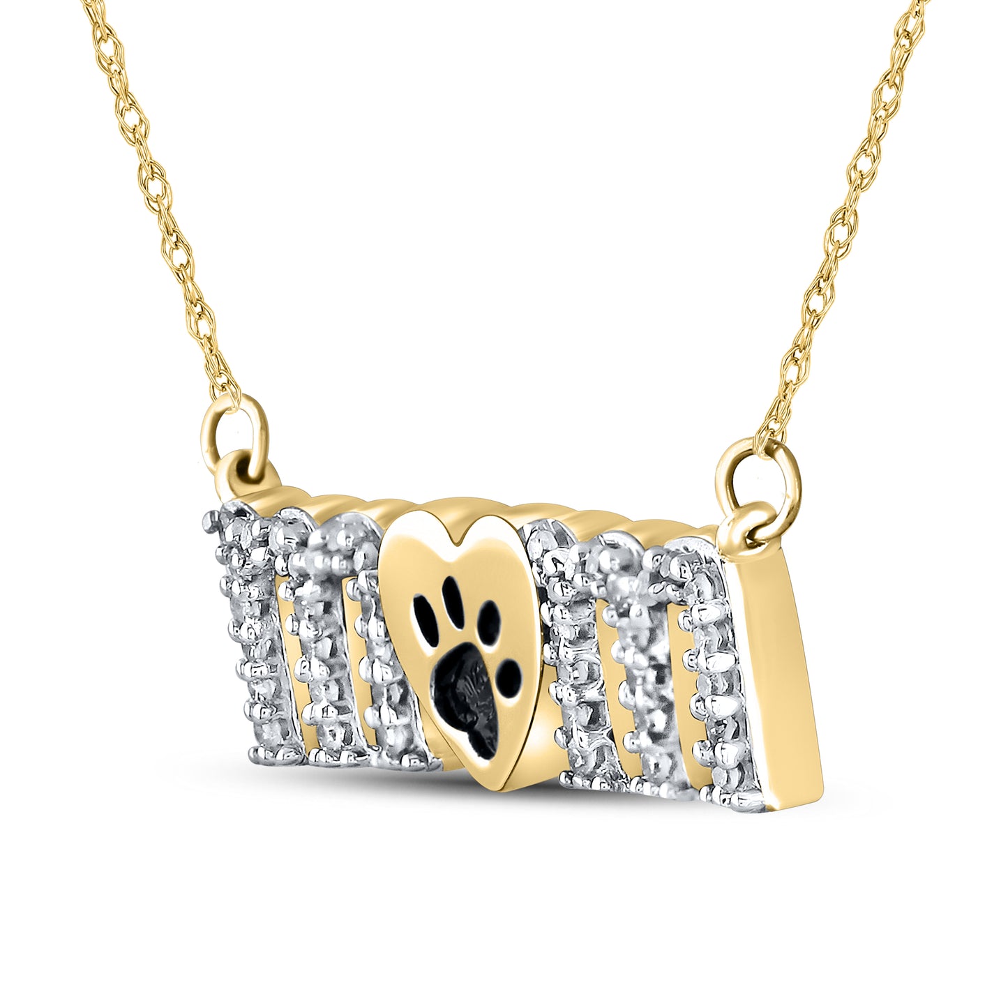 10kt Yellow Gold 0.10 CTW Mom Diamond Pendant
