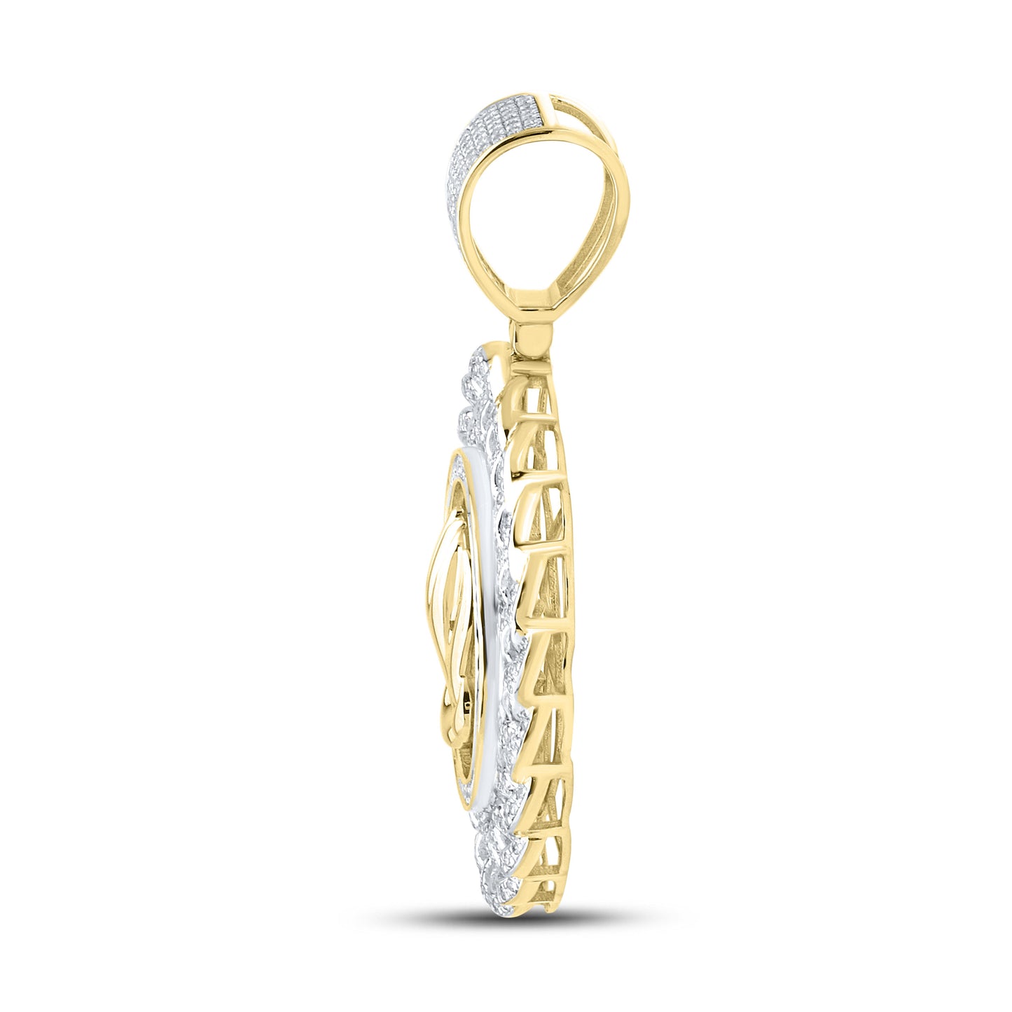 10k yellow gold 1.19 CTW Prayer Diamond Charm