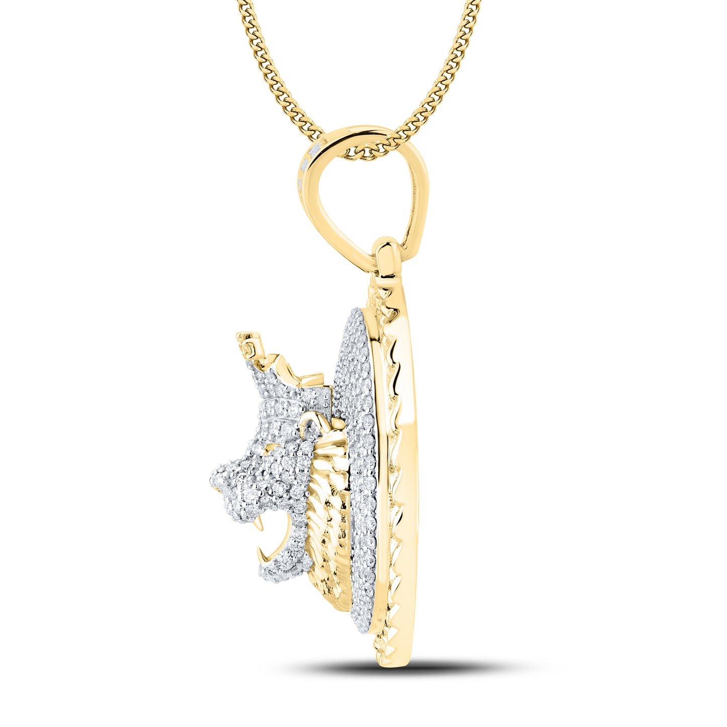 10kt Yellow Gold 1.7 CTW Diamond Lion Charm