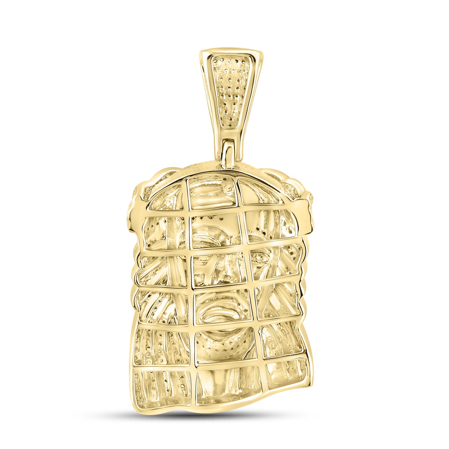 10kt Yellow gold 1.29 CTW Jesus Face Diamond Charm