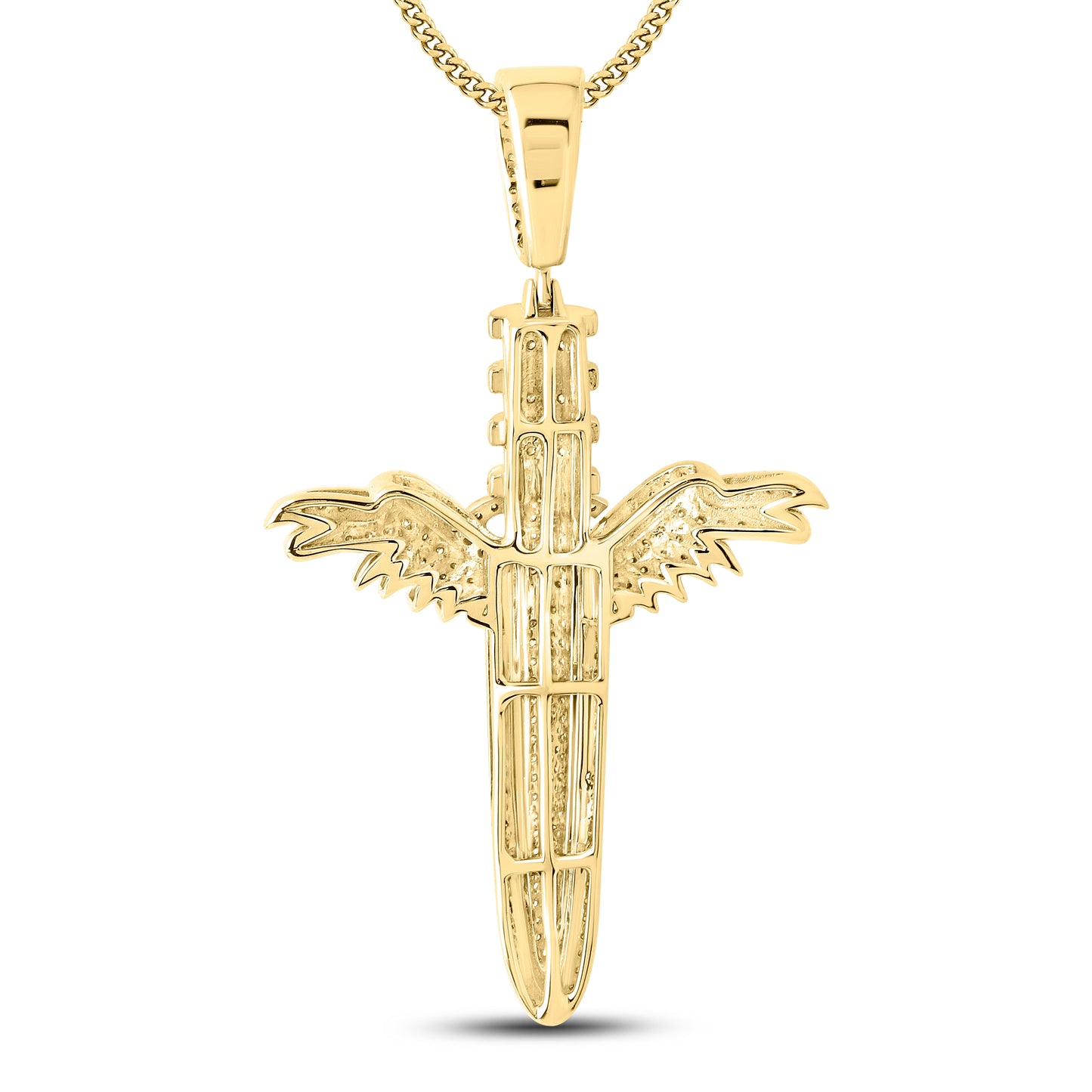 10kt yellow gold 0.72ctw Cross Diamond Charm