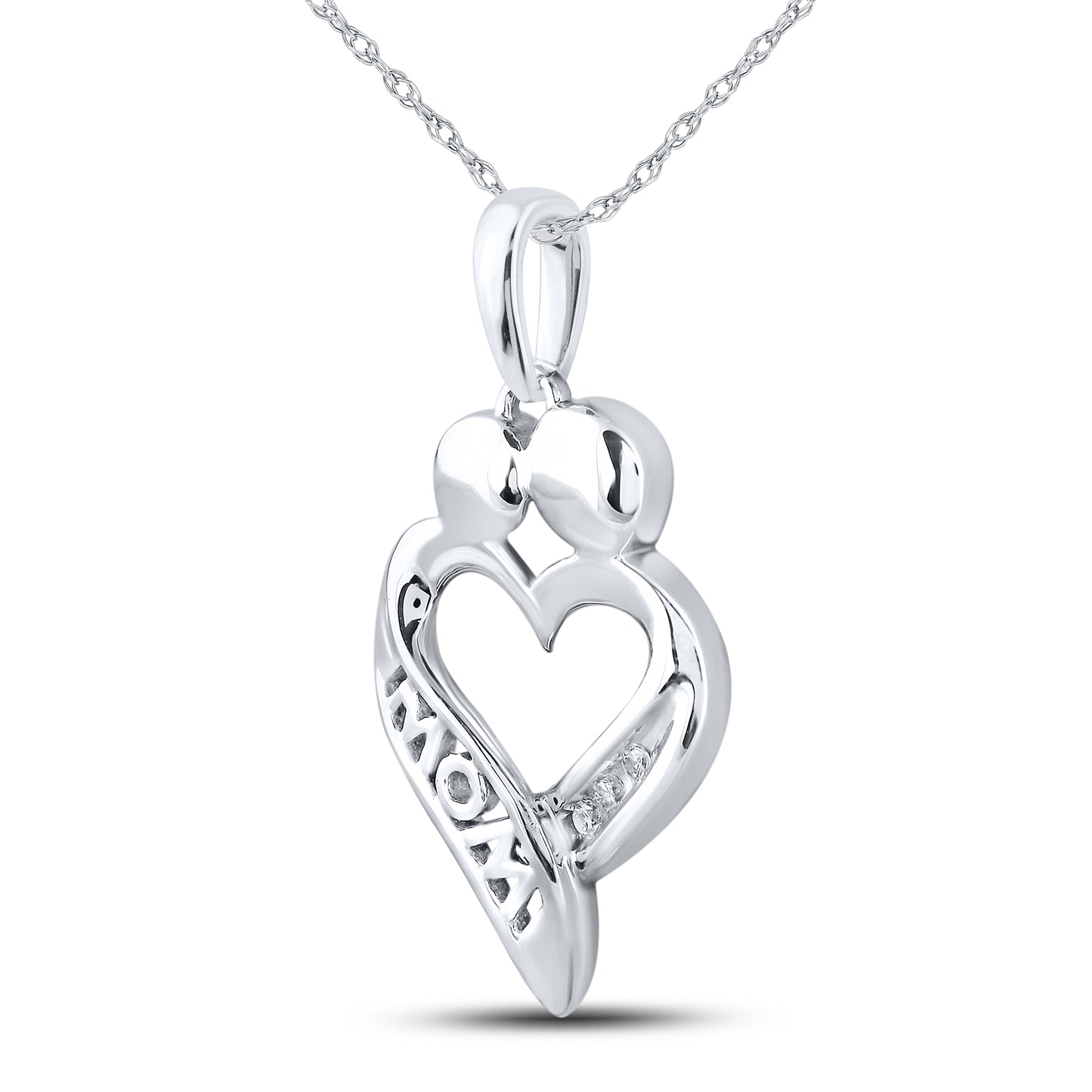 10kt White Gold 0.18 CTW Diamond Pendant With 10kt Chain