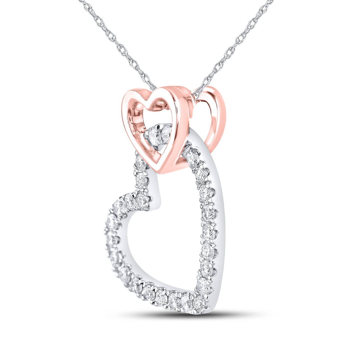 14kt White Gold 0.25 CTW Lab Diamond Pendant With 10kt Chain