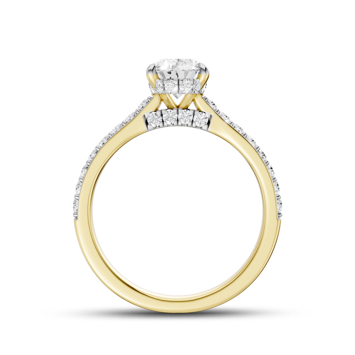 14kt Yellow Gold 1.50 CTW Oval Lab Diamond Ring
