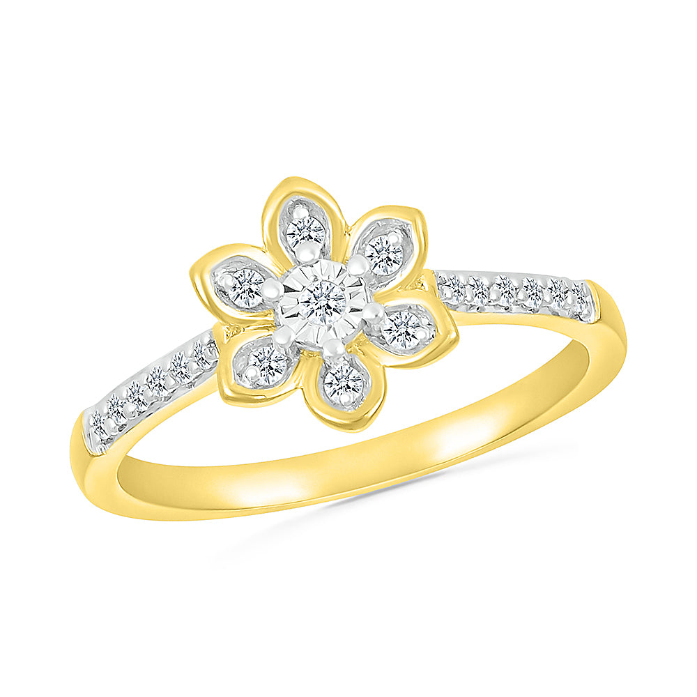 14k Yellow Gold 0.12 CTW Diamond Promise Ring