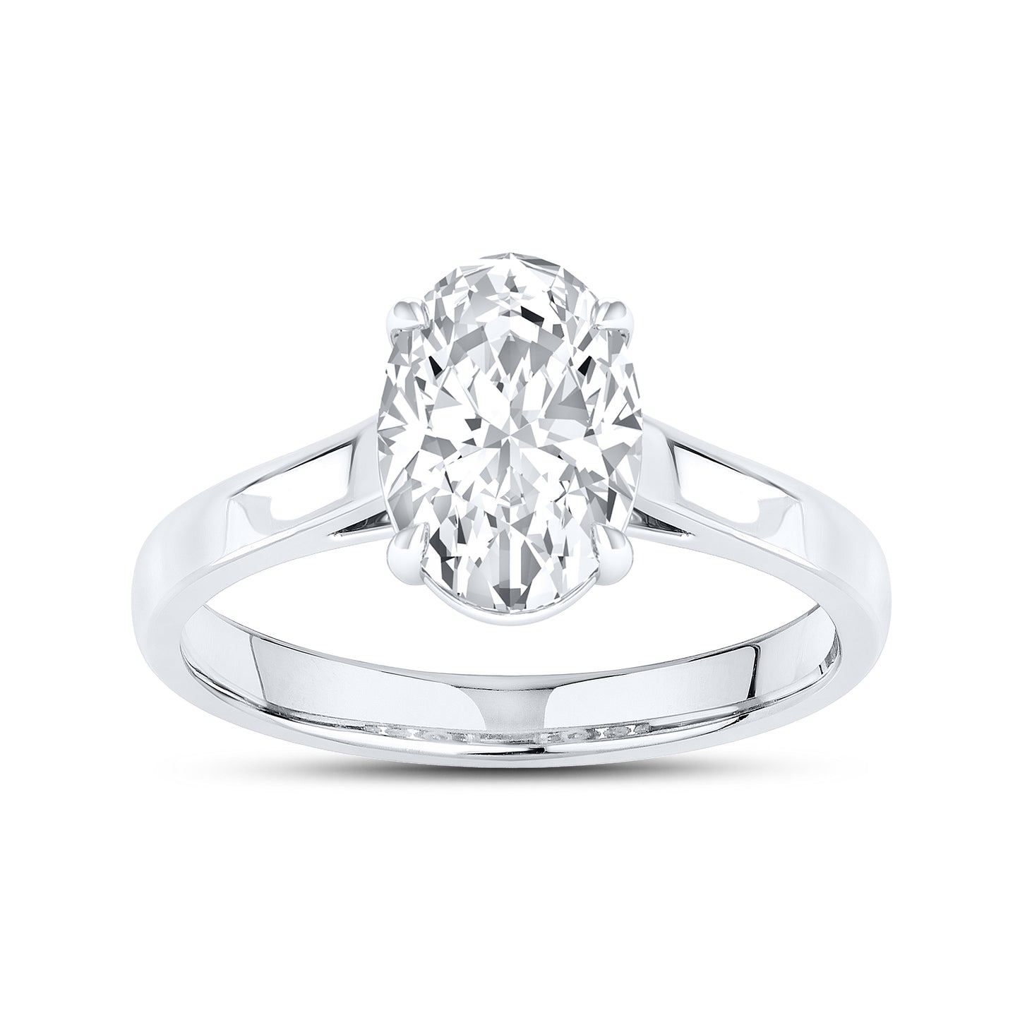 14kt White Gold 2 CTW Oval Lab Diamond Ring