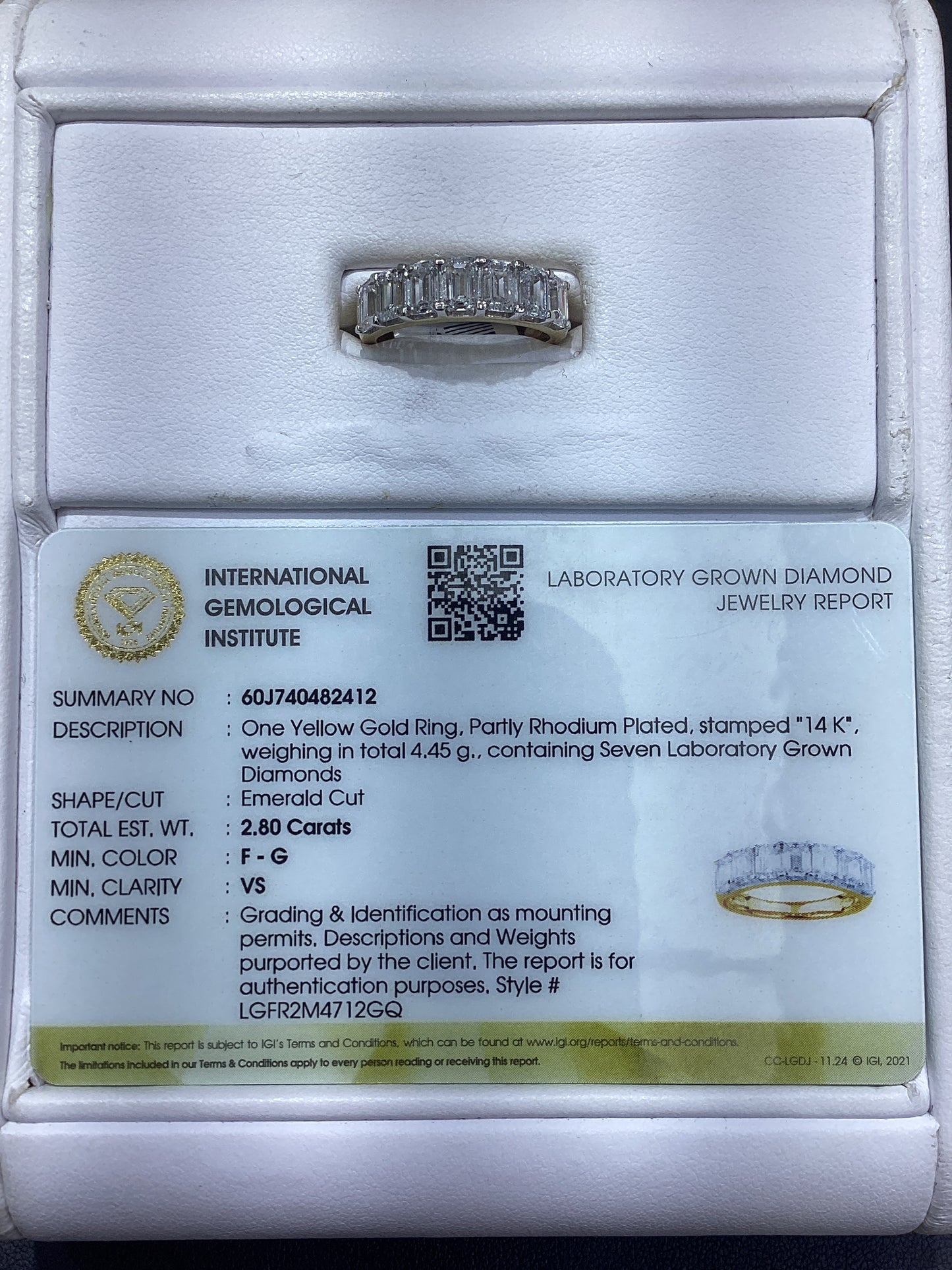 14kt Yellow Gold 2.8 CTW Lab Diamond Band