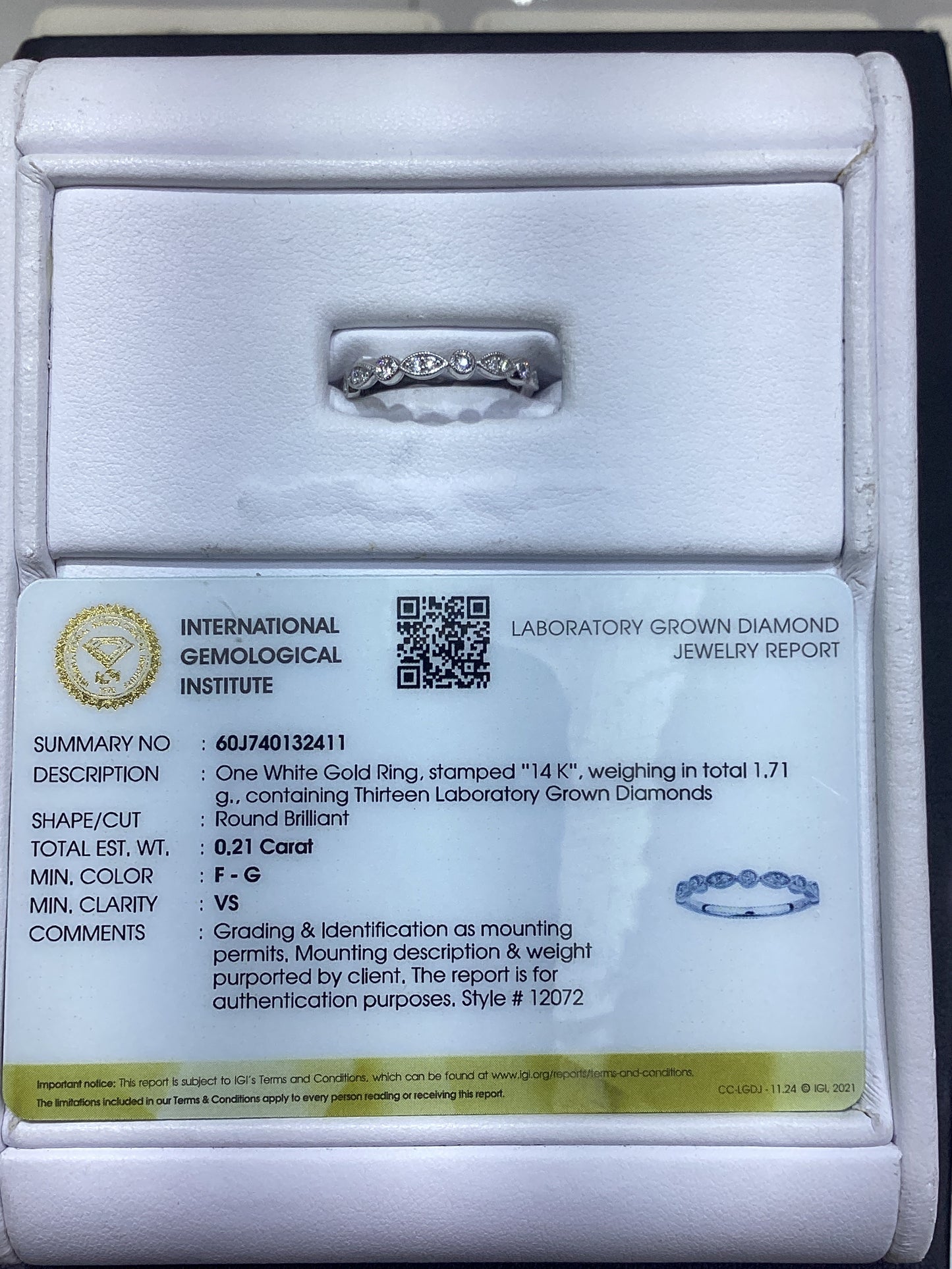 14kt White Gold 0.21 CTW Lab Diamond Band