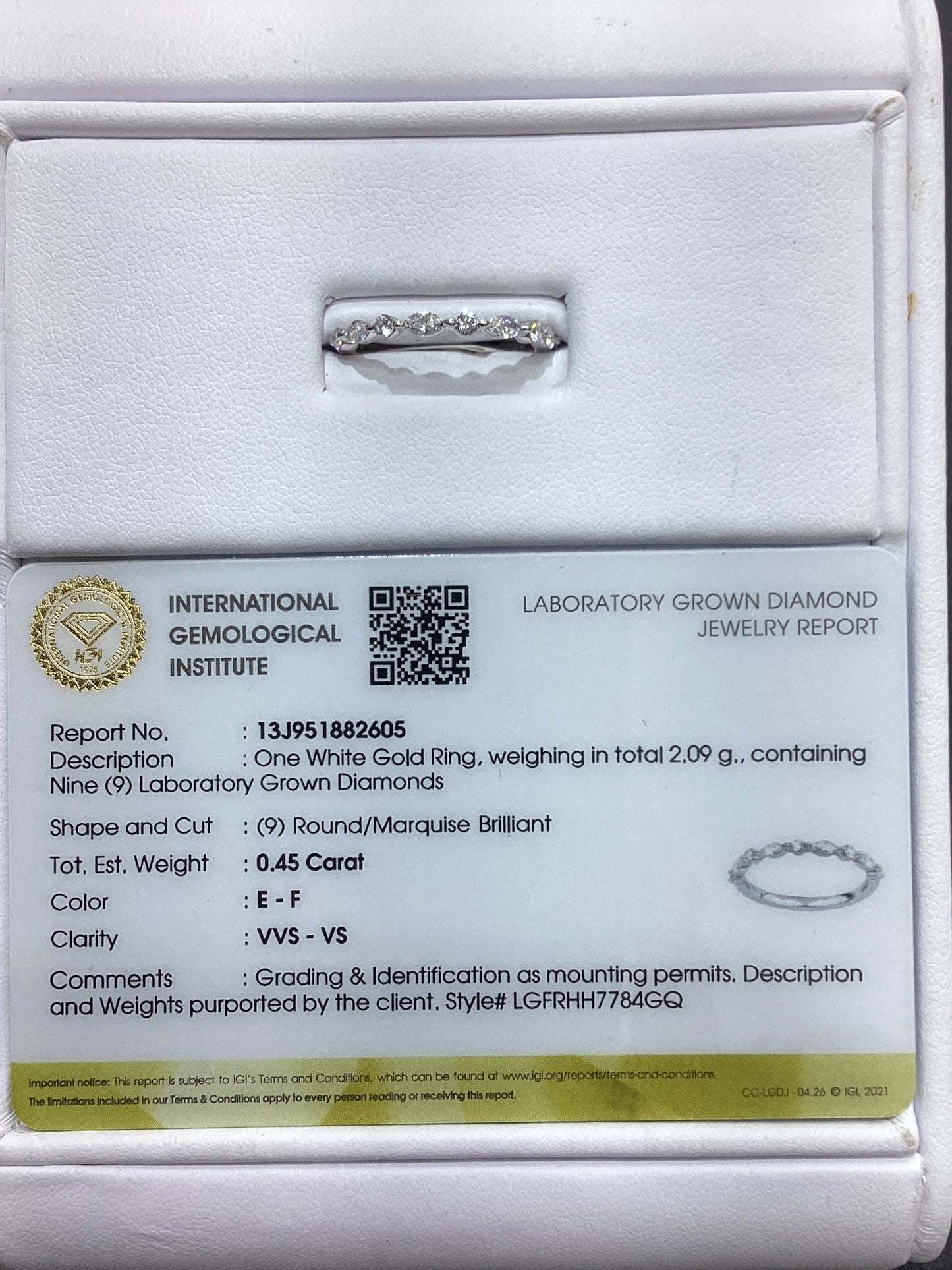 14kt White Gold 0.45 CTW Lab Diamond Band