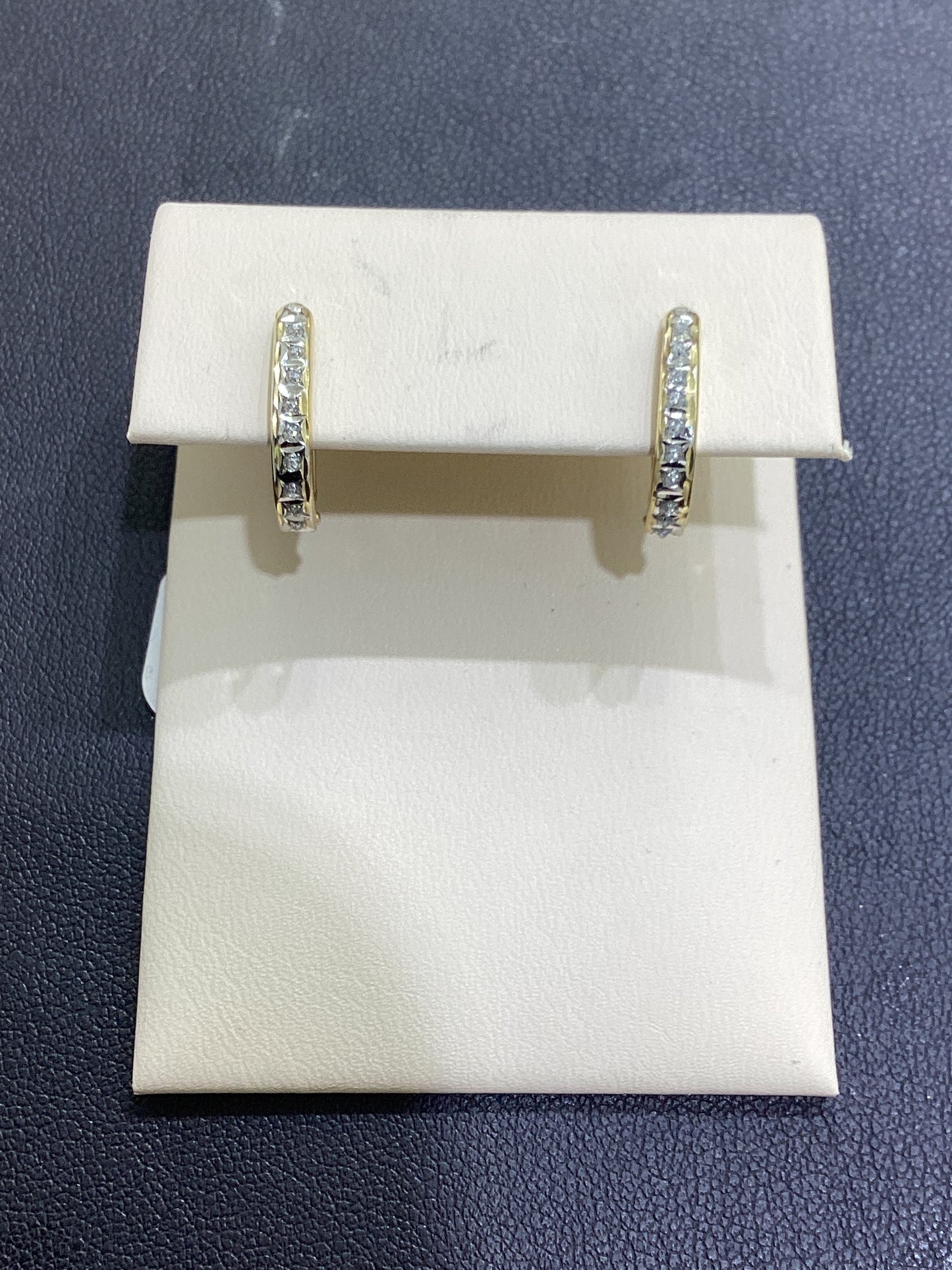 14kt Yellow Gold 0.01 CTW Natural Diamond Hoops