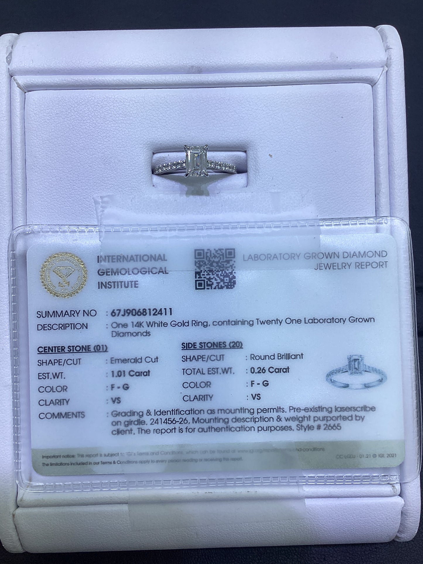 14kt White Gold 1.25 CTW Lab Diamond Ring