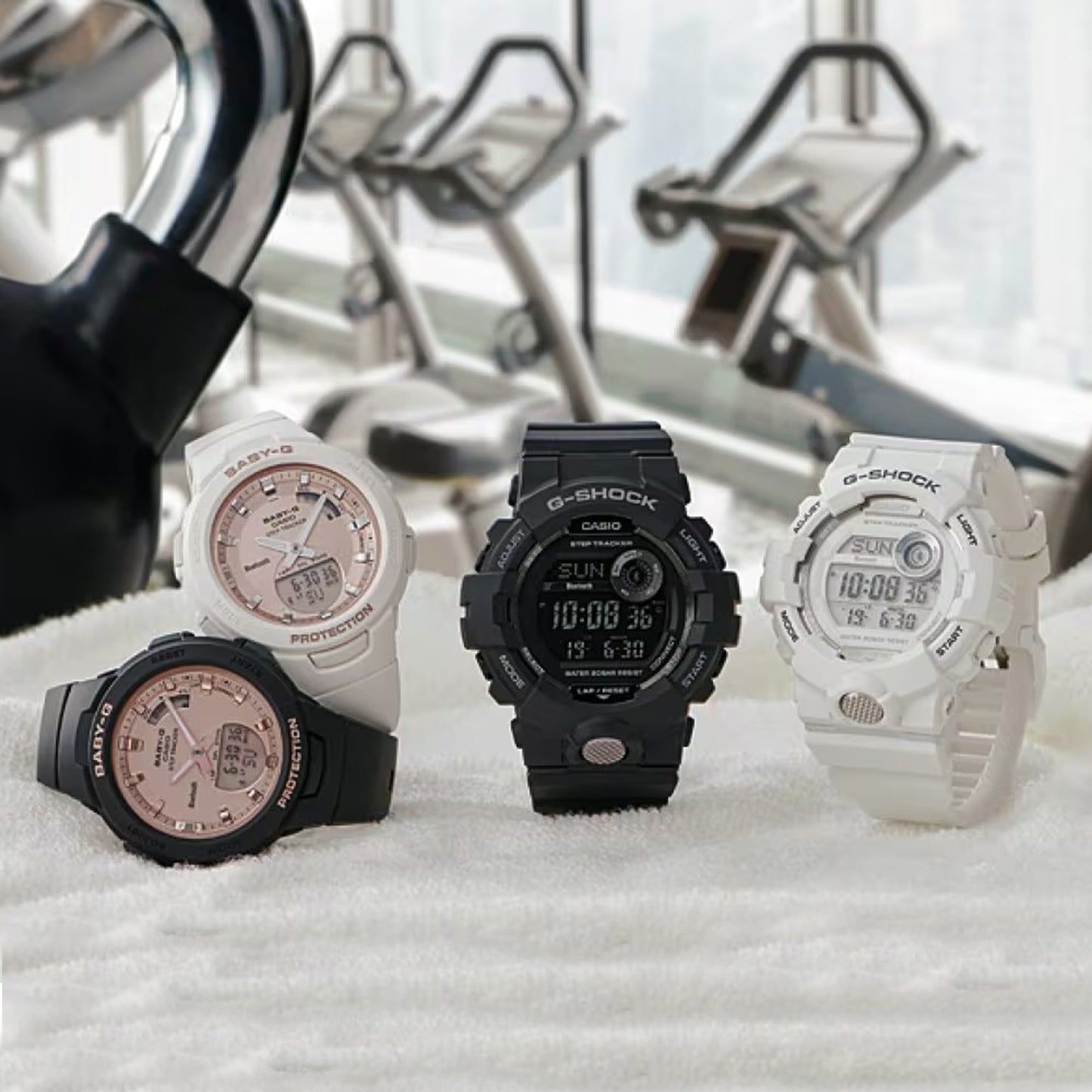 Men's Casio G-Shock Power Trainer Resin Strap Watch with Black Dial (Model: GBD800-1B)