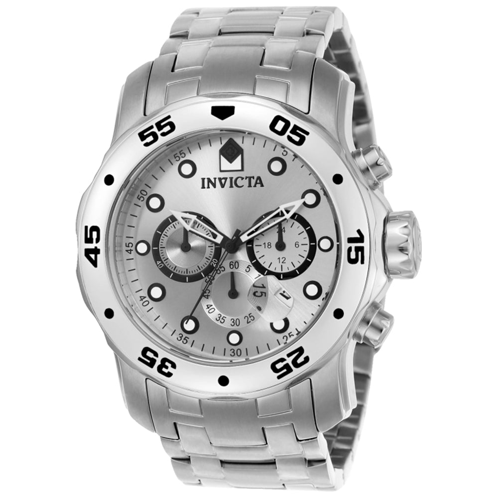 Invicta Men's 0071 Pro Diver Quartz Chronograph Silver Dial Watch