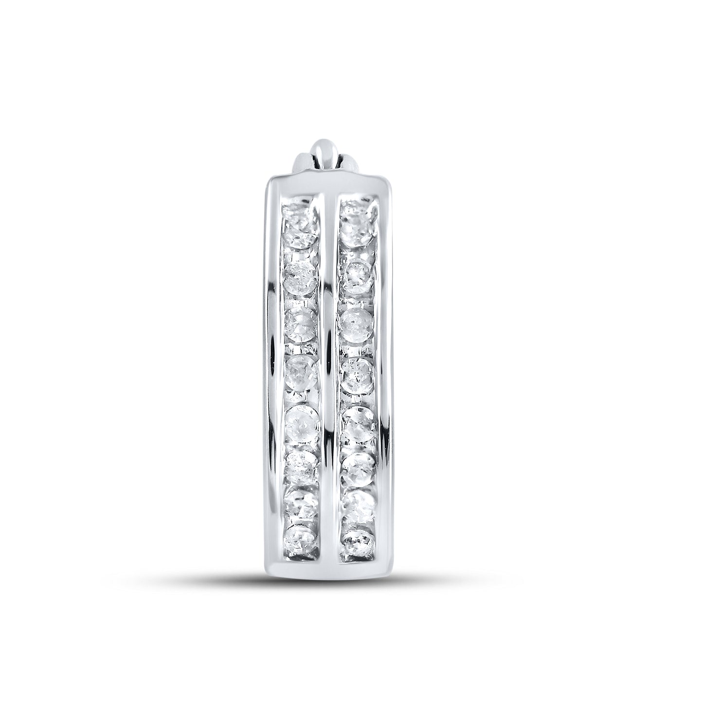 10kt White Gold 0.19 CTW Natural Diamond Hoops