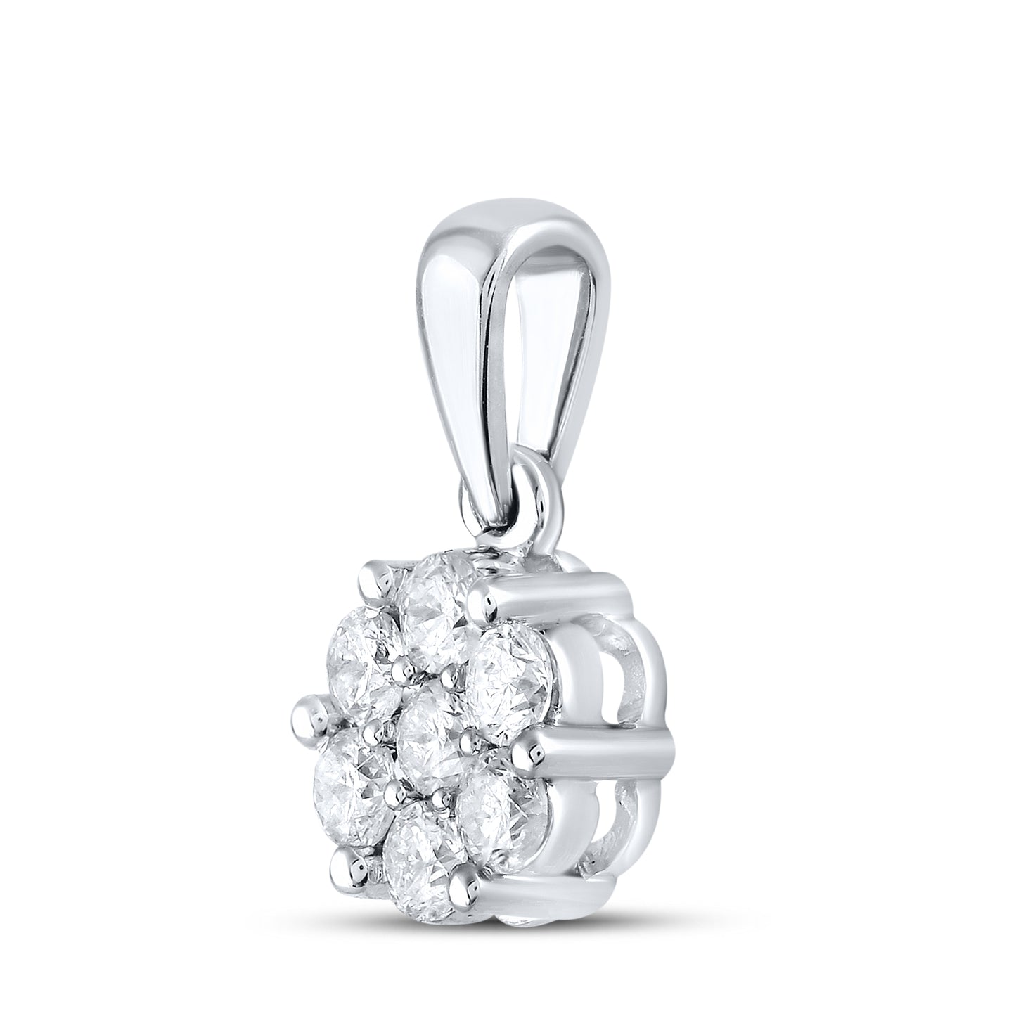 14kt White Gold 0.50 CTW Diamond Pendant With 14kt Chain