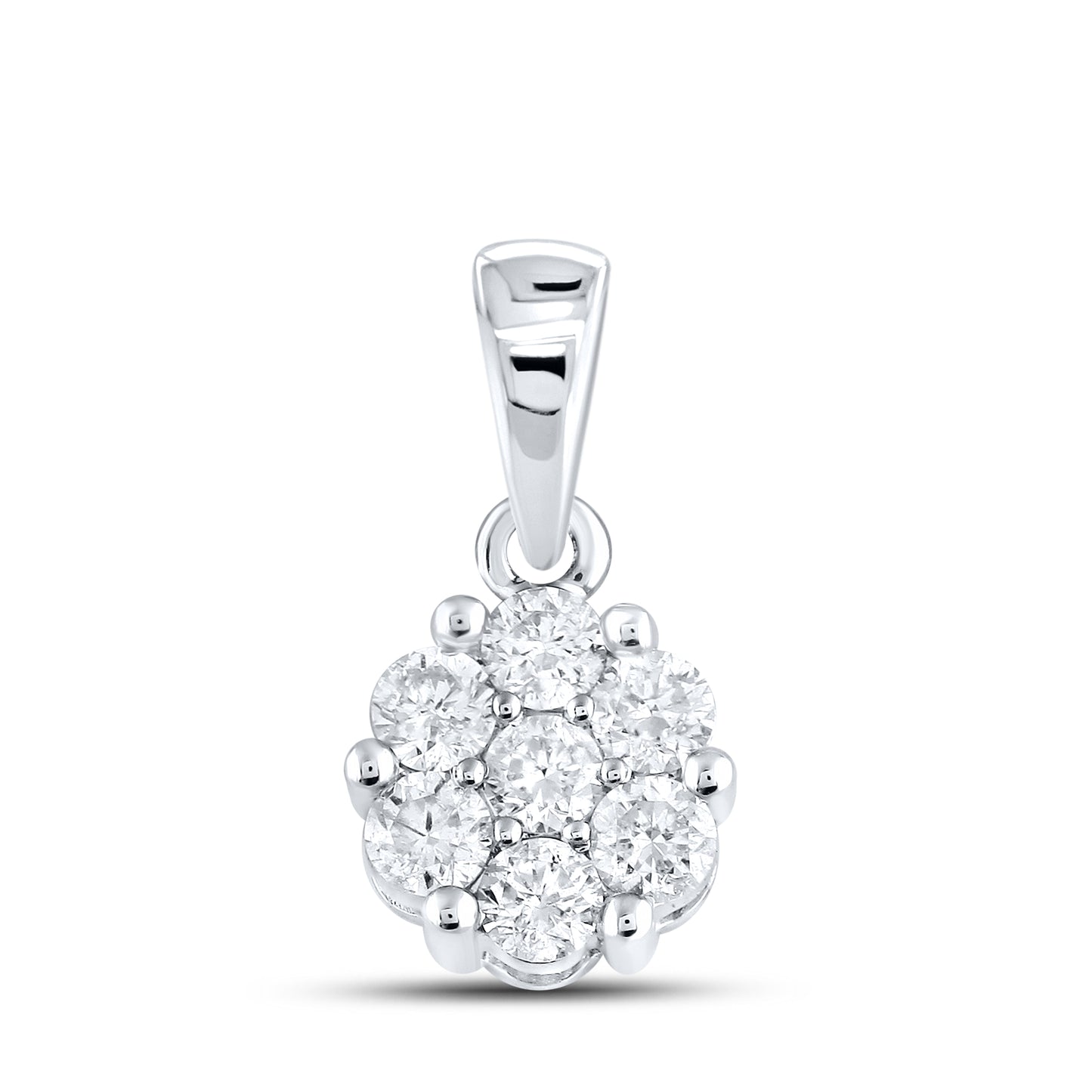 14kt White Gold 0.50 CTW Diamond Pendant With 14kt Chain