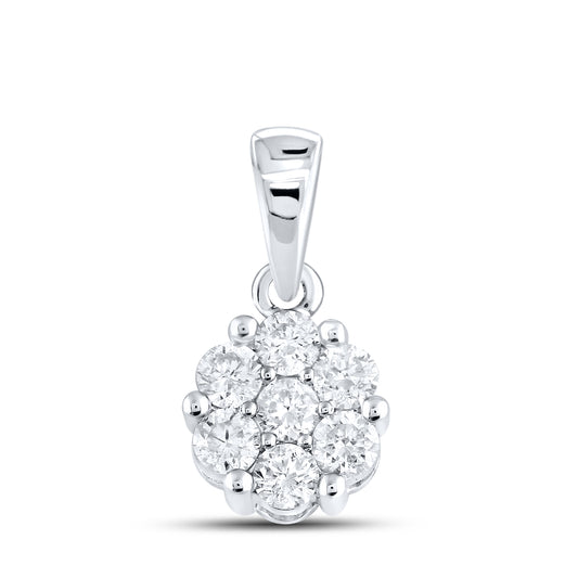 14kt White Gold 0.50 CTW Diamond Pendant With 14kt Chain