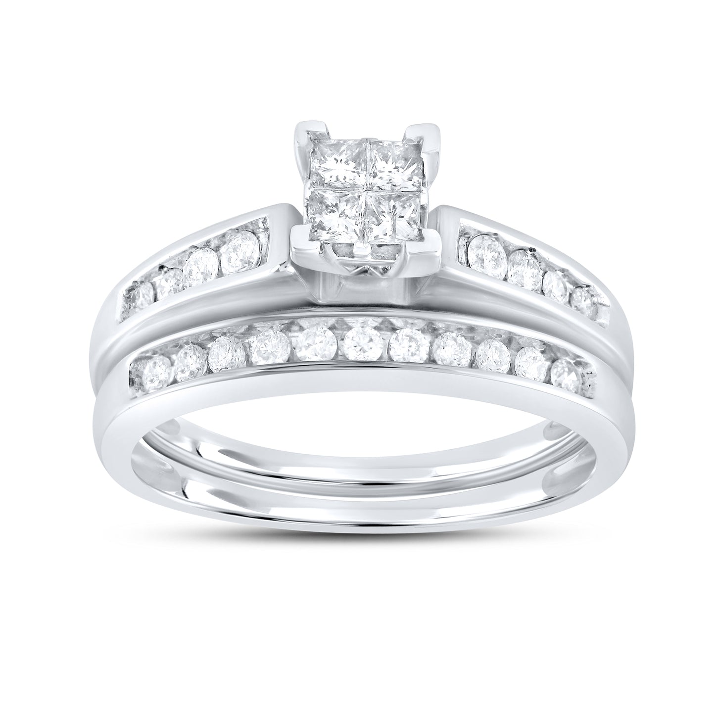10kt White Gold 0.50 CTW Natural Diamond Bridal Set