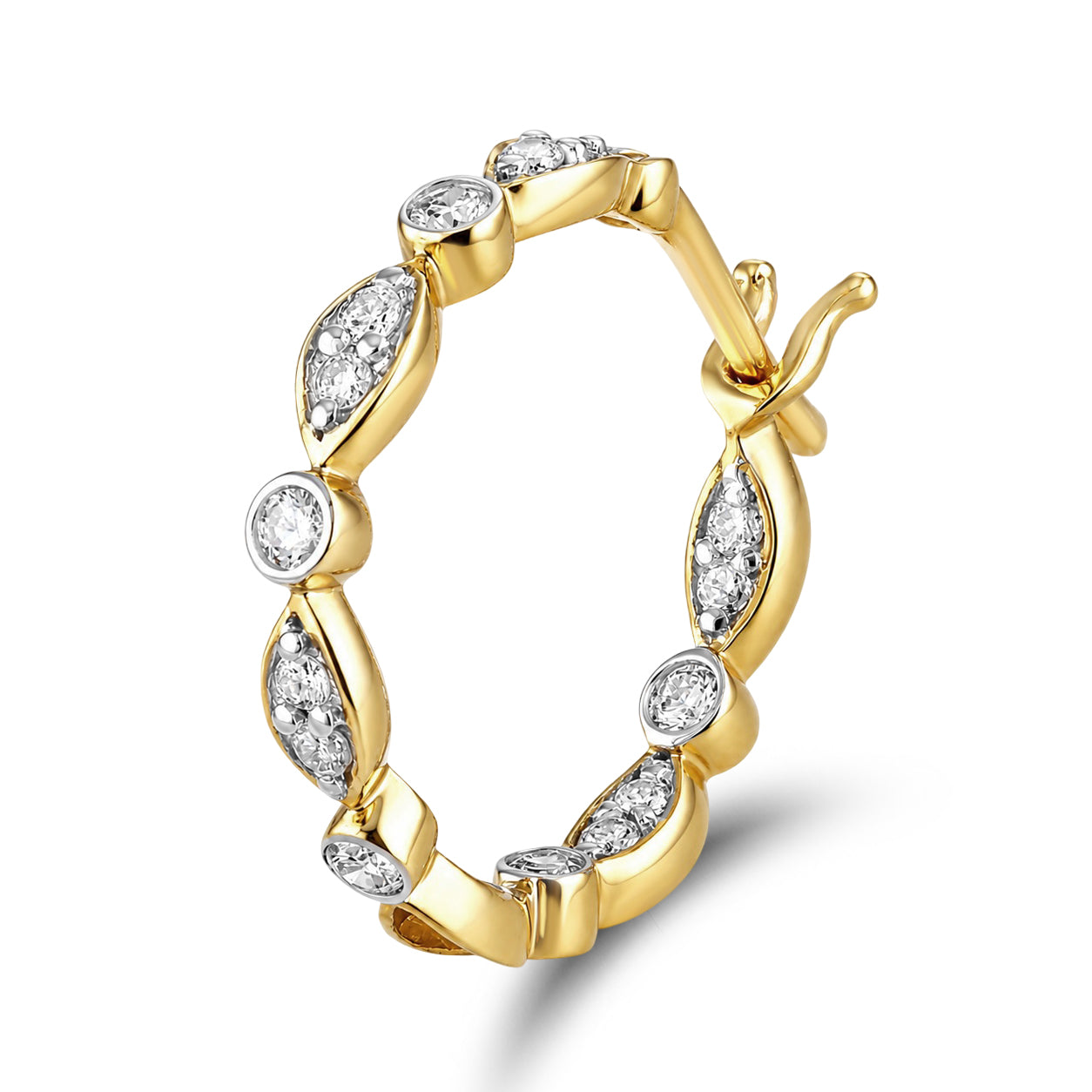 14kt Yellow Gold  0.50 CTW Natural Diamond Hoops