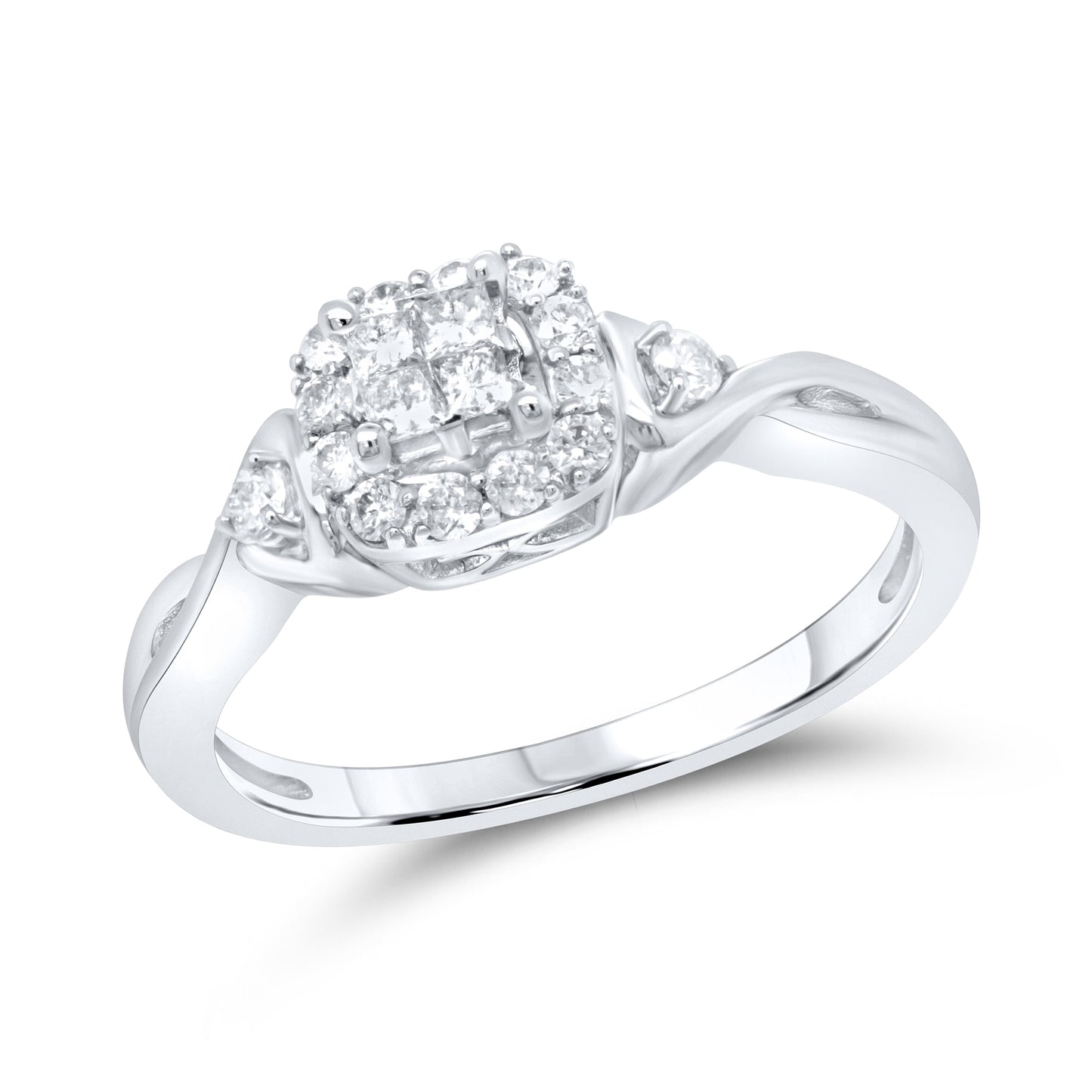 10kt White Gold 0.33 CTW Natural Diamond Ring