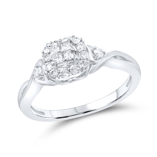 10kt White Gold 0.33 CTW Natural Diamond Ring