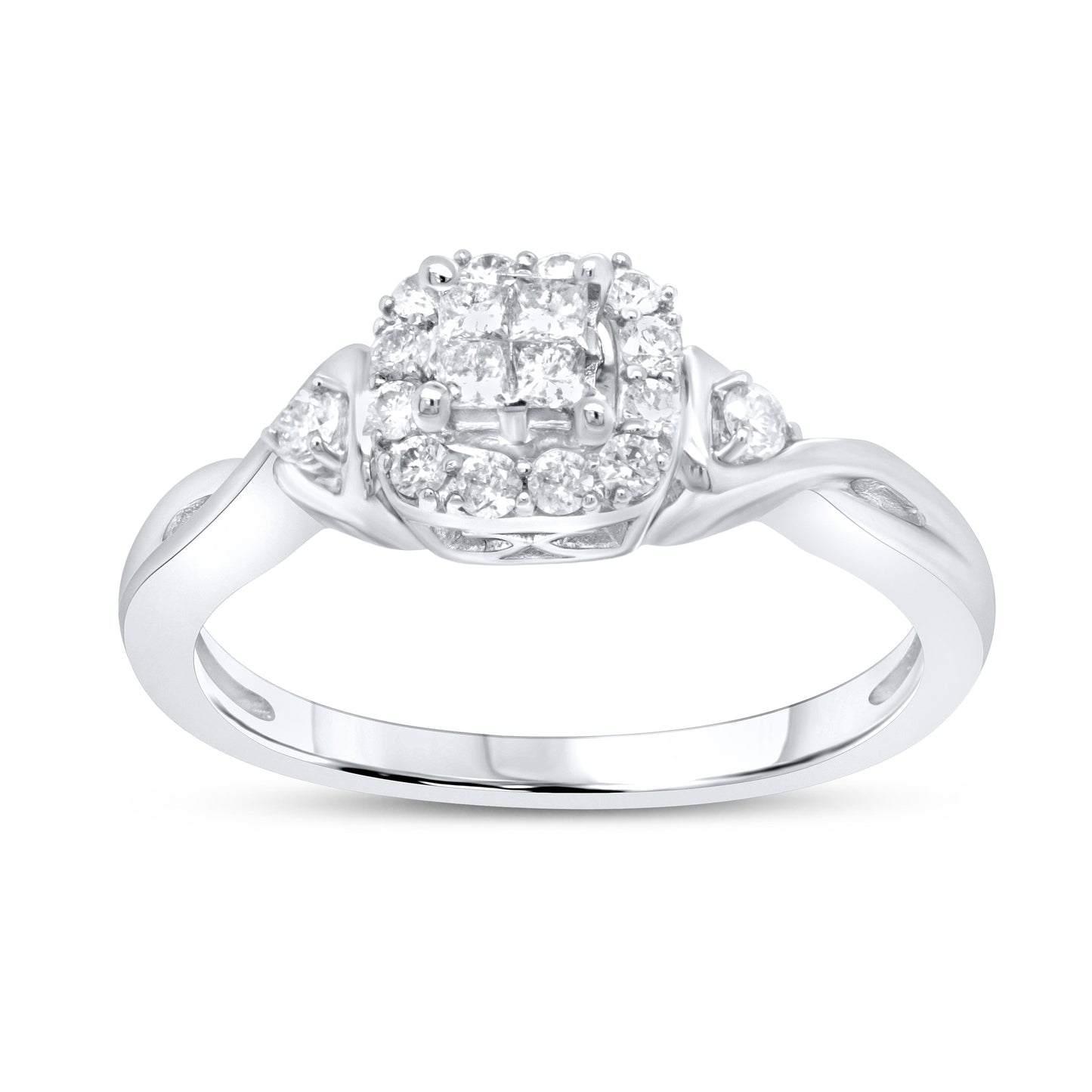 10kt White Gold 0.33 CTW Natural Diamond Ring