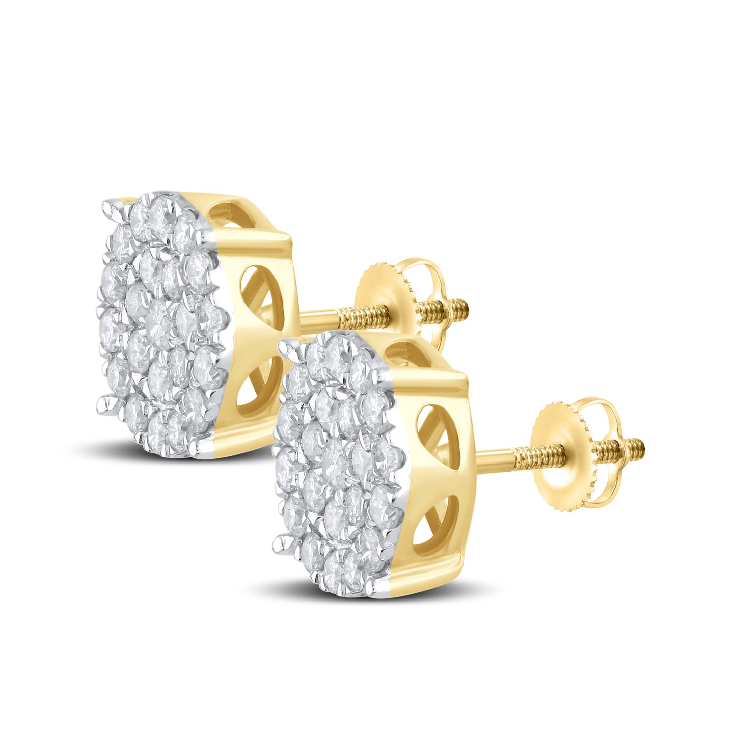 10kt Yellow Gold 0.75 CTW Natural Diamond Earrings