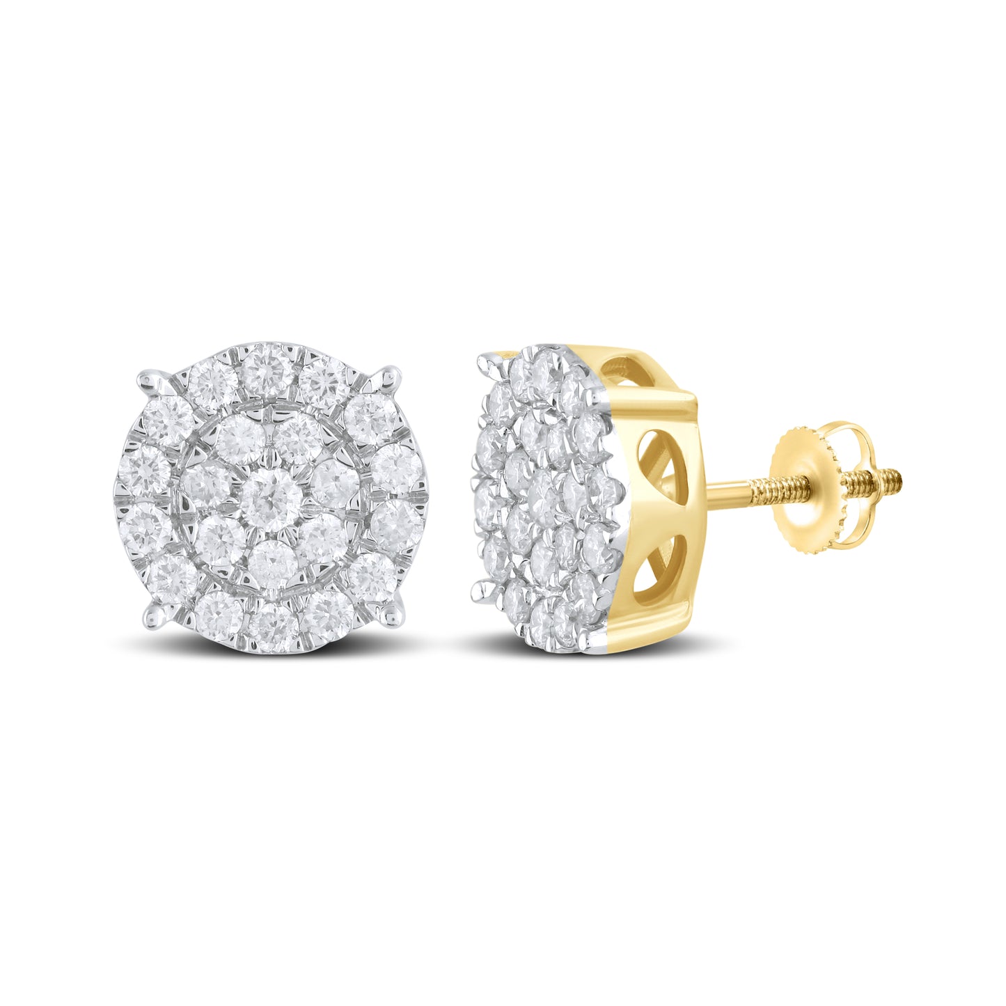 10kt Yellow Gold 0.75 CTW Natural Diamond Earrings