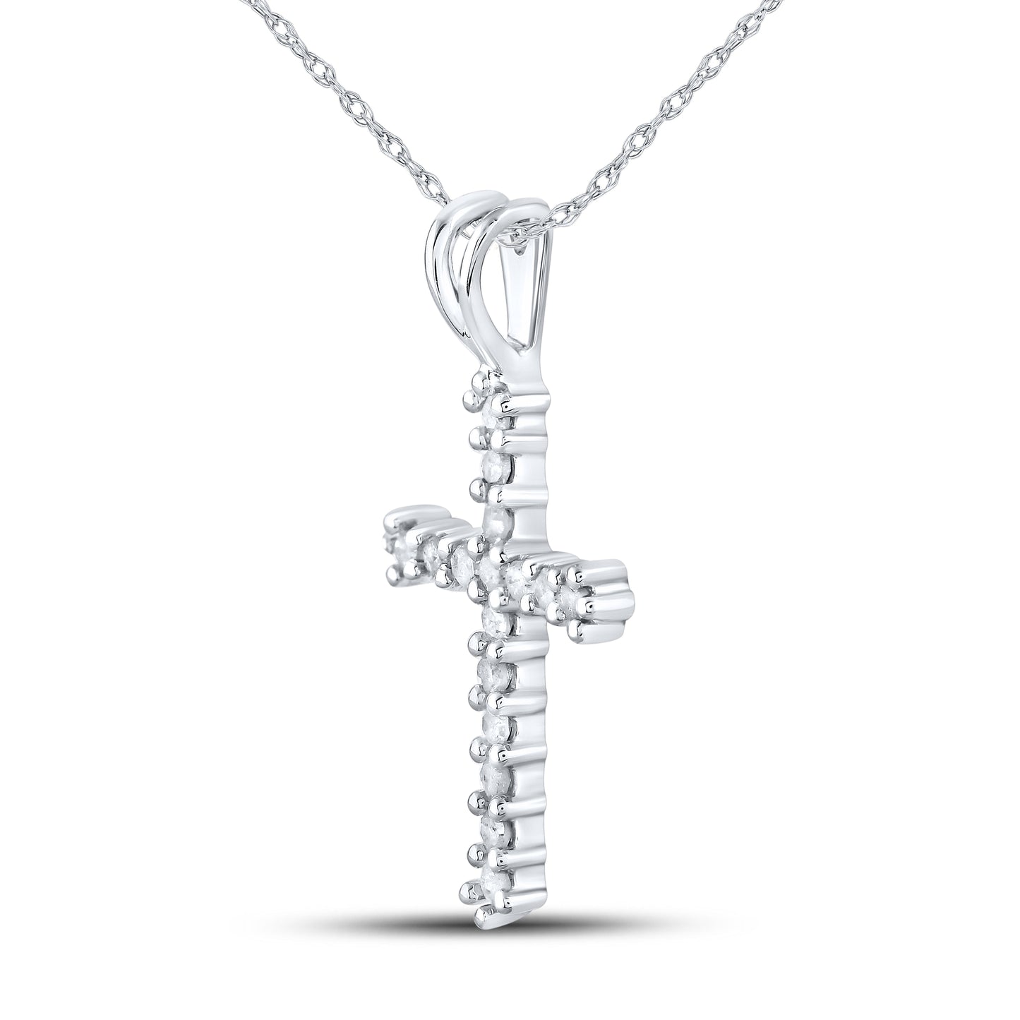 10kt White Gold 0.25 CTW Diamond Pendant With 10kt Chain