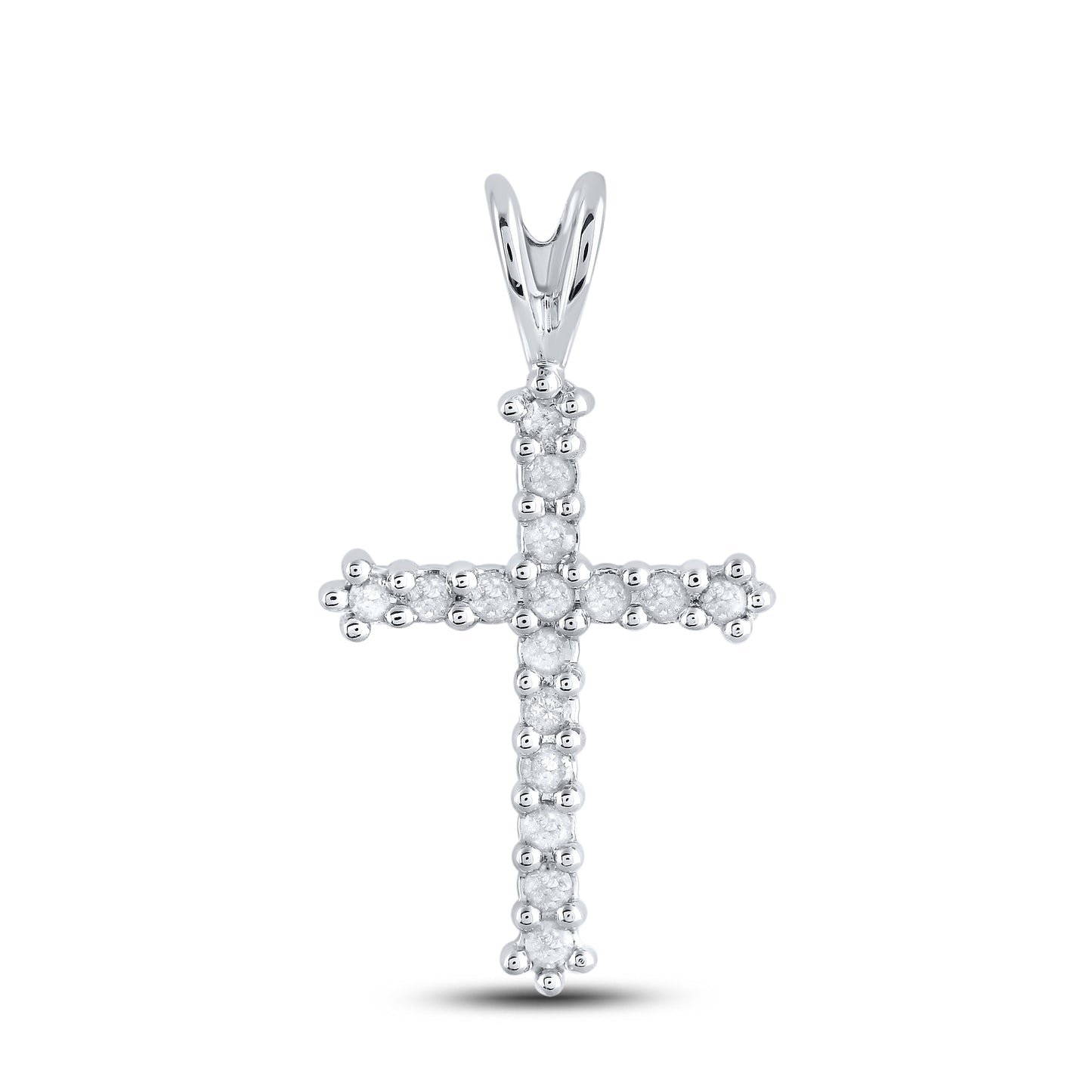 10kt White Gold 0.25 CTW Diamond Pendant With 10kt Chain