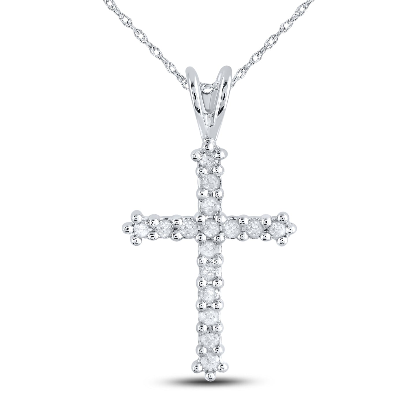 10kt White Gold 0.25 CTW Diamond Pendant With 10kt Chain