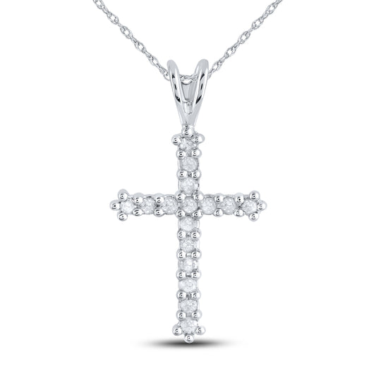 10kt White Gold 0.25 CTW Diamond Pendant With 10kt Chain