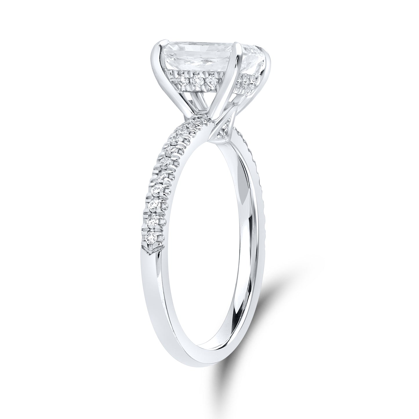 14kt White Gold 1.75 CTW Radiant Lab Diamond Ring
