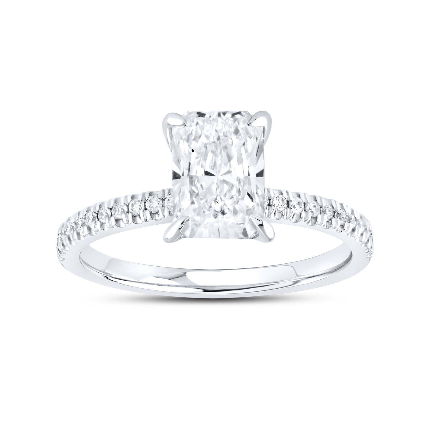 14kt White Gold 1.75 CTW Radiant Lab Diamond Ring