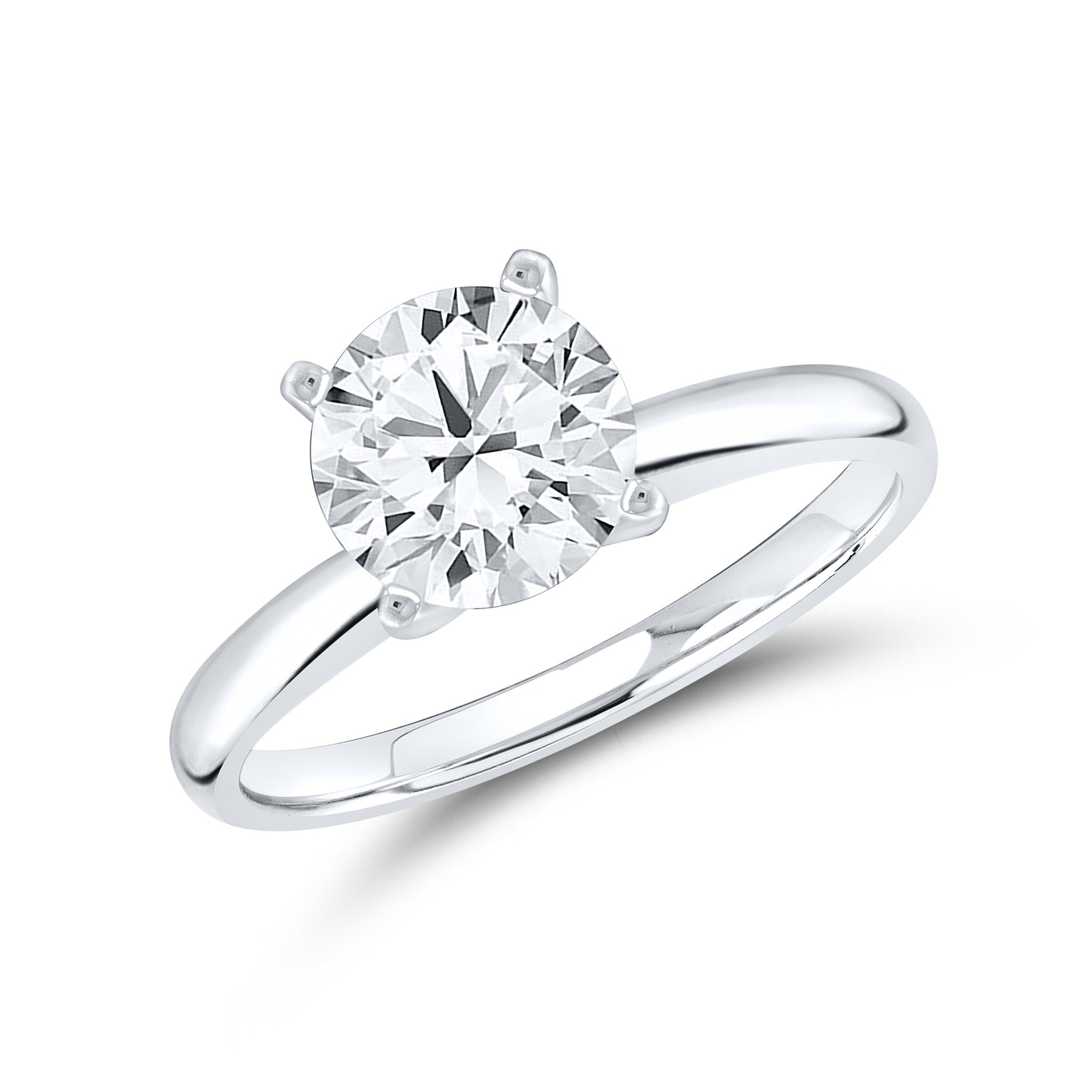 10kt White Gold 1 CTW Round Lab Diamond Ring