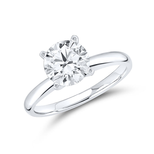 10kt White Gold 1 CTW Round Lab Diamond Ring