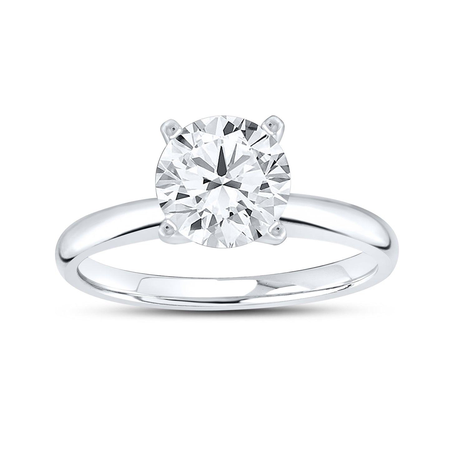 10kt White Gold 1 CTW Round Lab Diamond Ring