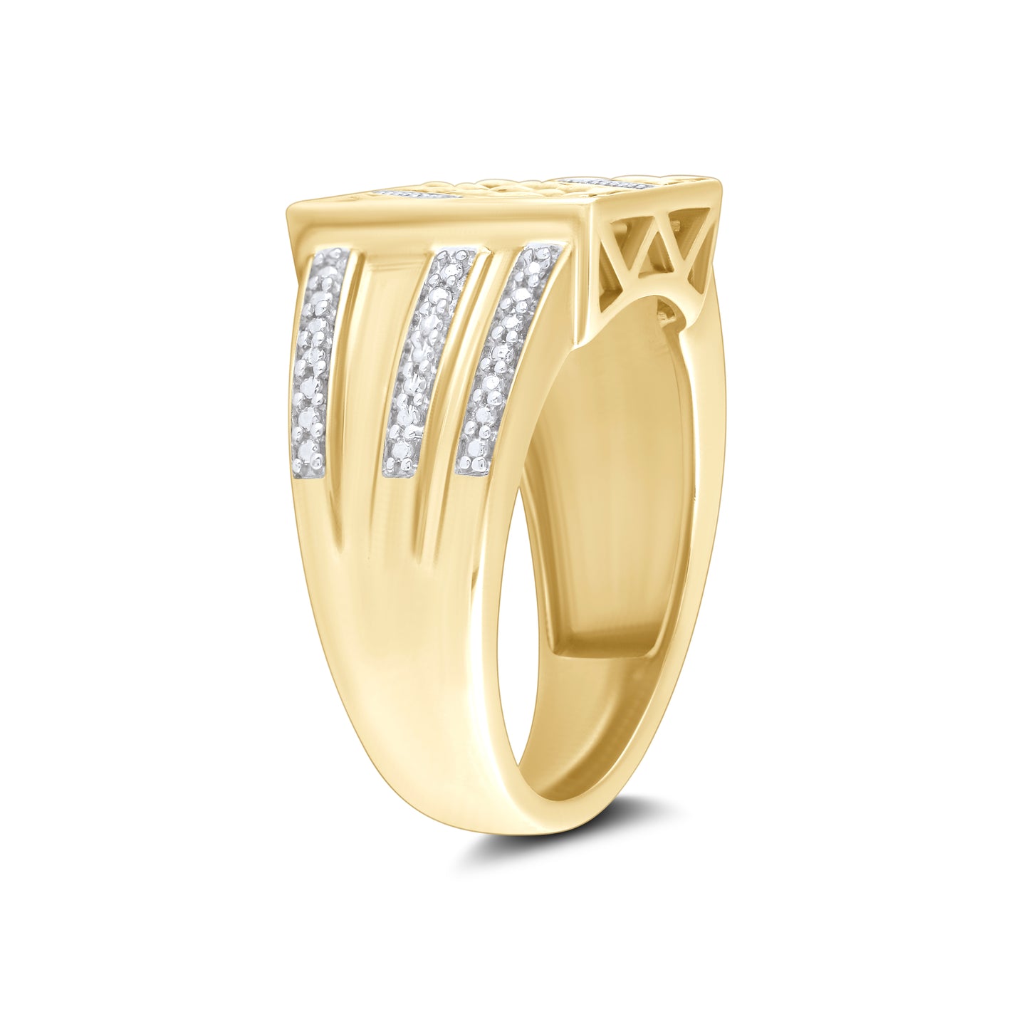 10kt Yellow Gold 0.05 CTW Men’s Natural Diamond Ring