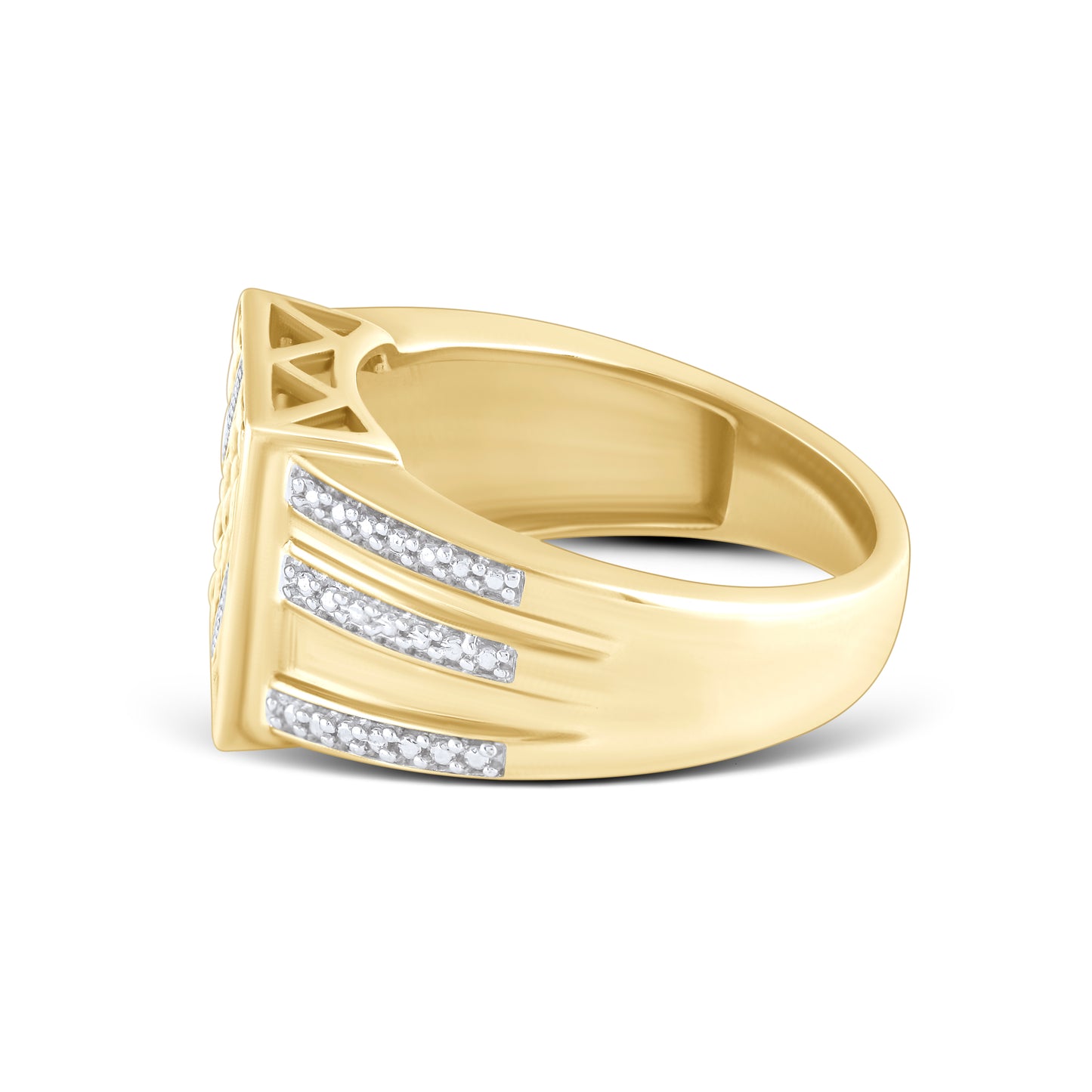 10kt Yellow Gold 0.05 CTW Men’s Natural Diamond Ring