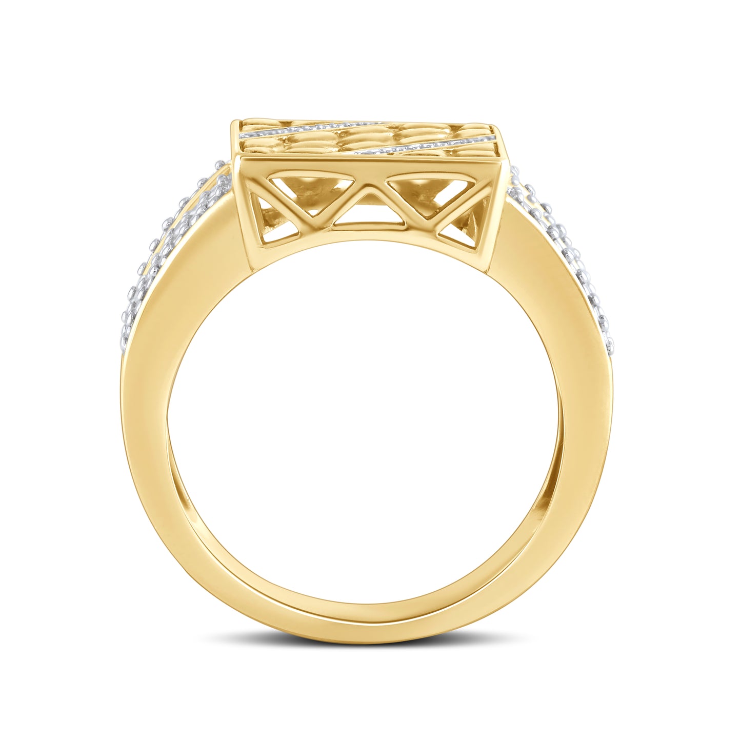 10kt Yellow Gold 0.05 CTW Men’s Natural Diamond Ring