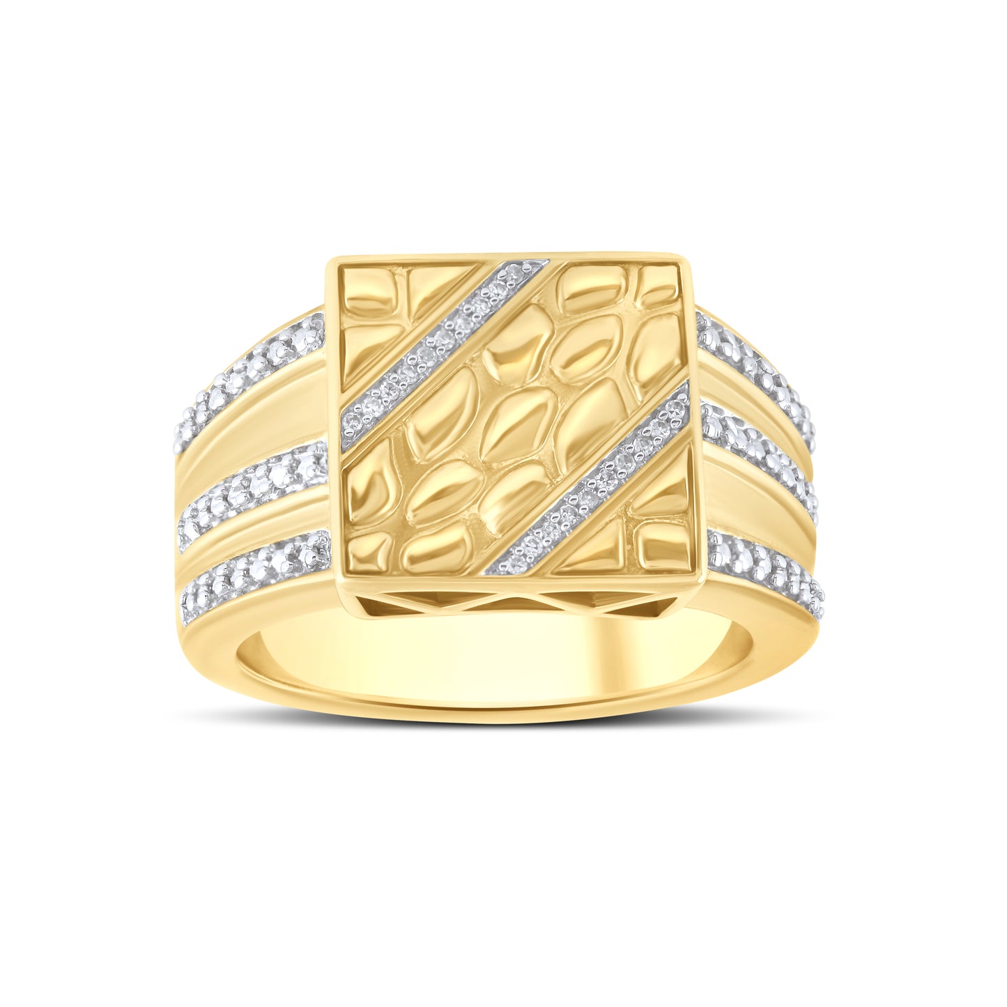 10kt Yellow Gold 0.05 CTW Men’s Natural Diamond Ring