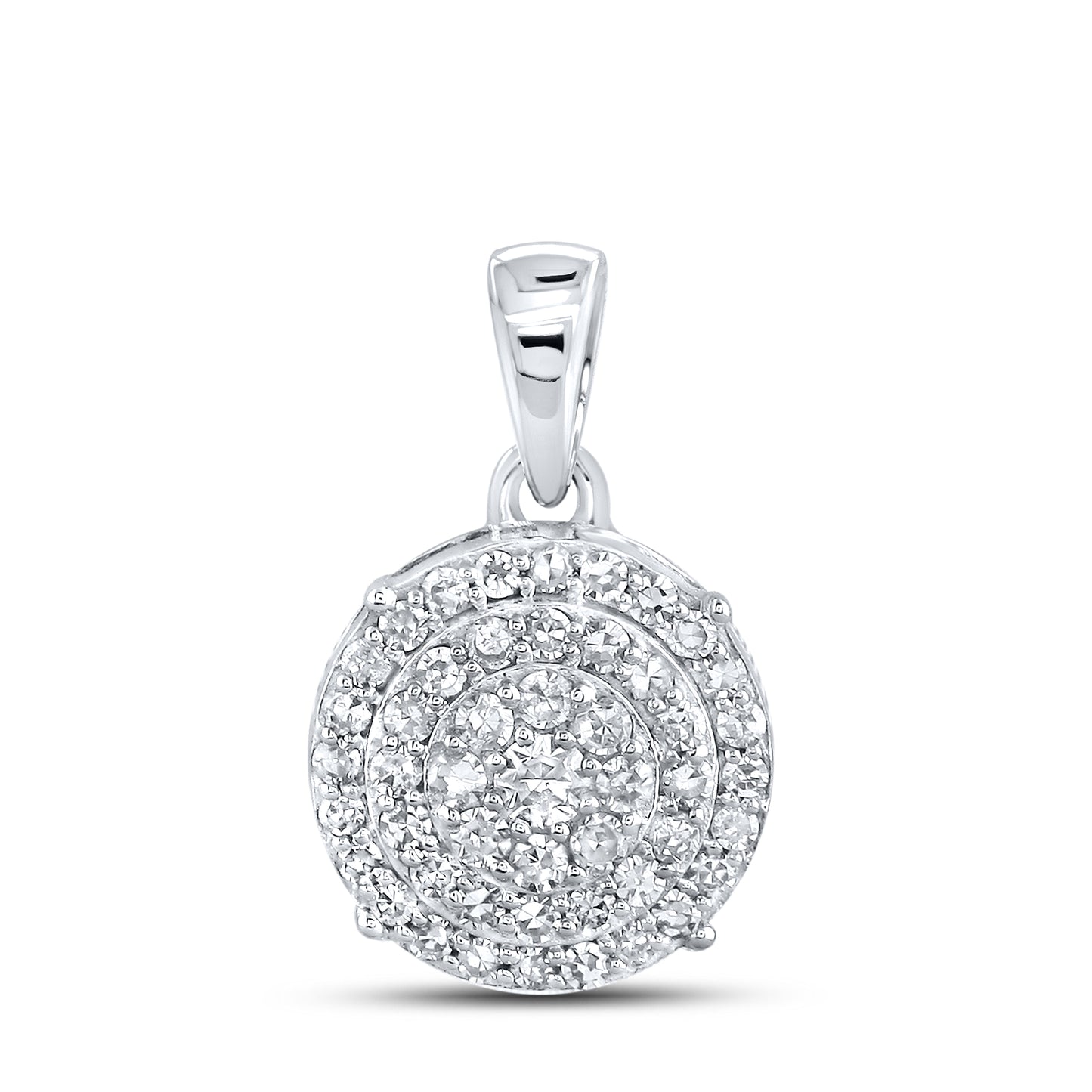 10kt White Gold 0.35 CTW Diamond Pendant With 10kt Chain