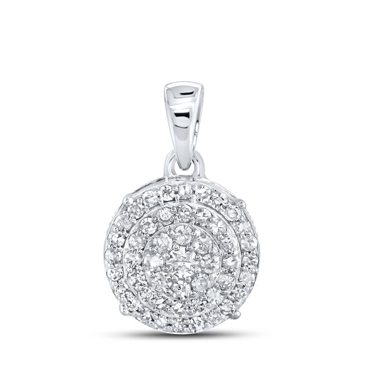 10kt White Gold 0.35 CTW Diamond Pendant With 10kt Chain