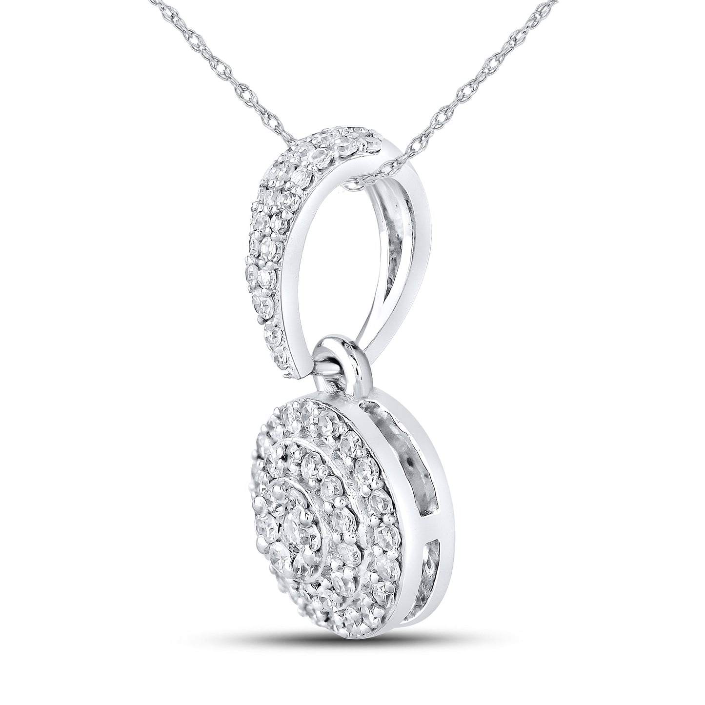 10kt White Gold 0.25 CTW Diamond Pendant With 10kt Chain