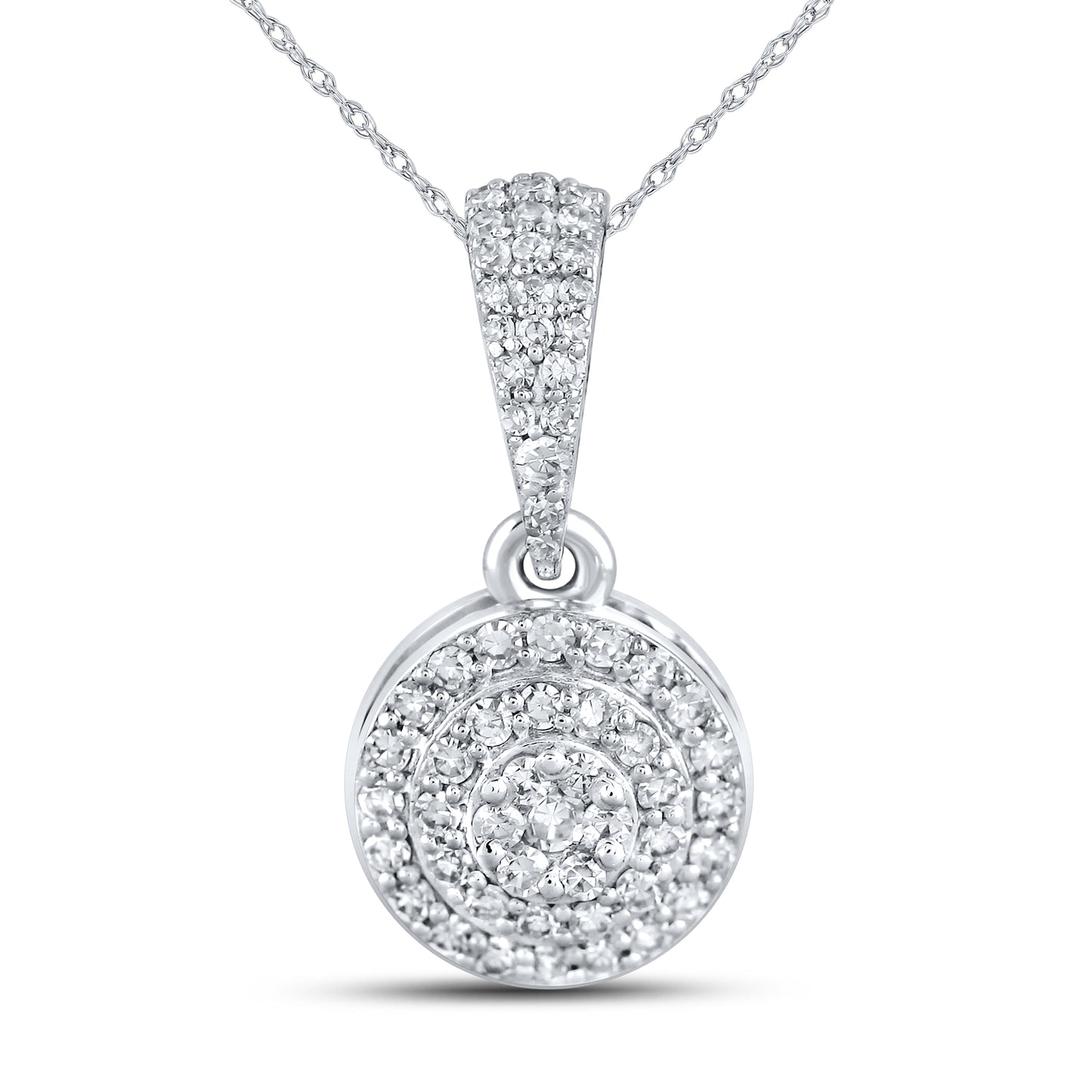 10kt White Gold 0.25 CTW Diamond Pendant With 10kt Chain