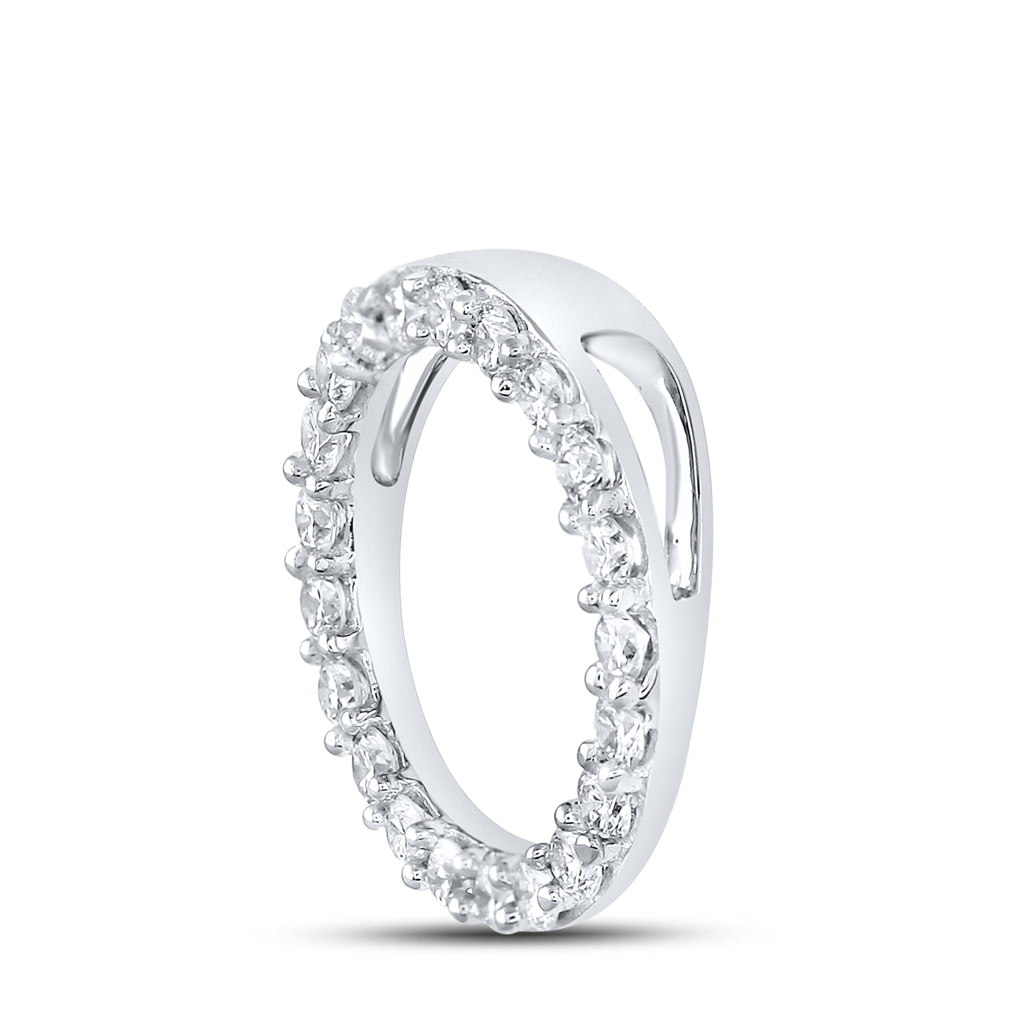 14kt White Gold 0.25 CTW Diamond Pendant With 10kt Chain