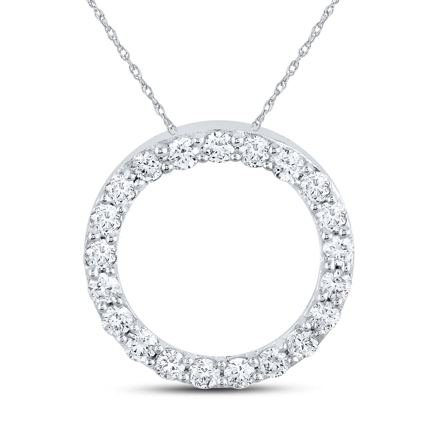 14kt White Gold 0.25 CTW Diamond Pendant With 10kt Chain